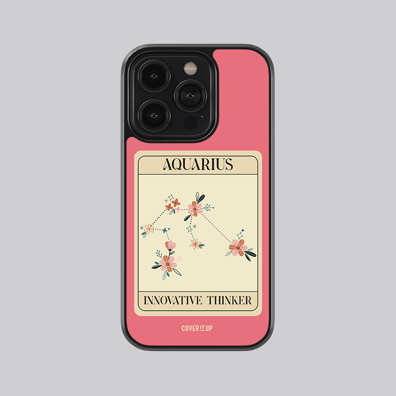 Cover It Up Aquarius Zodiac Glass Case