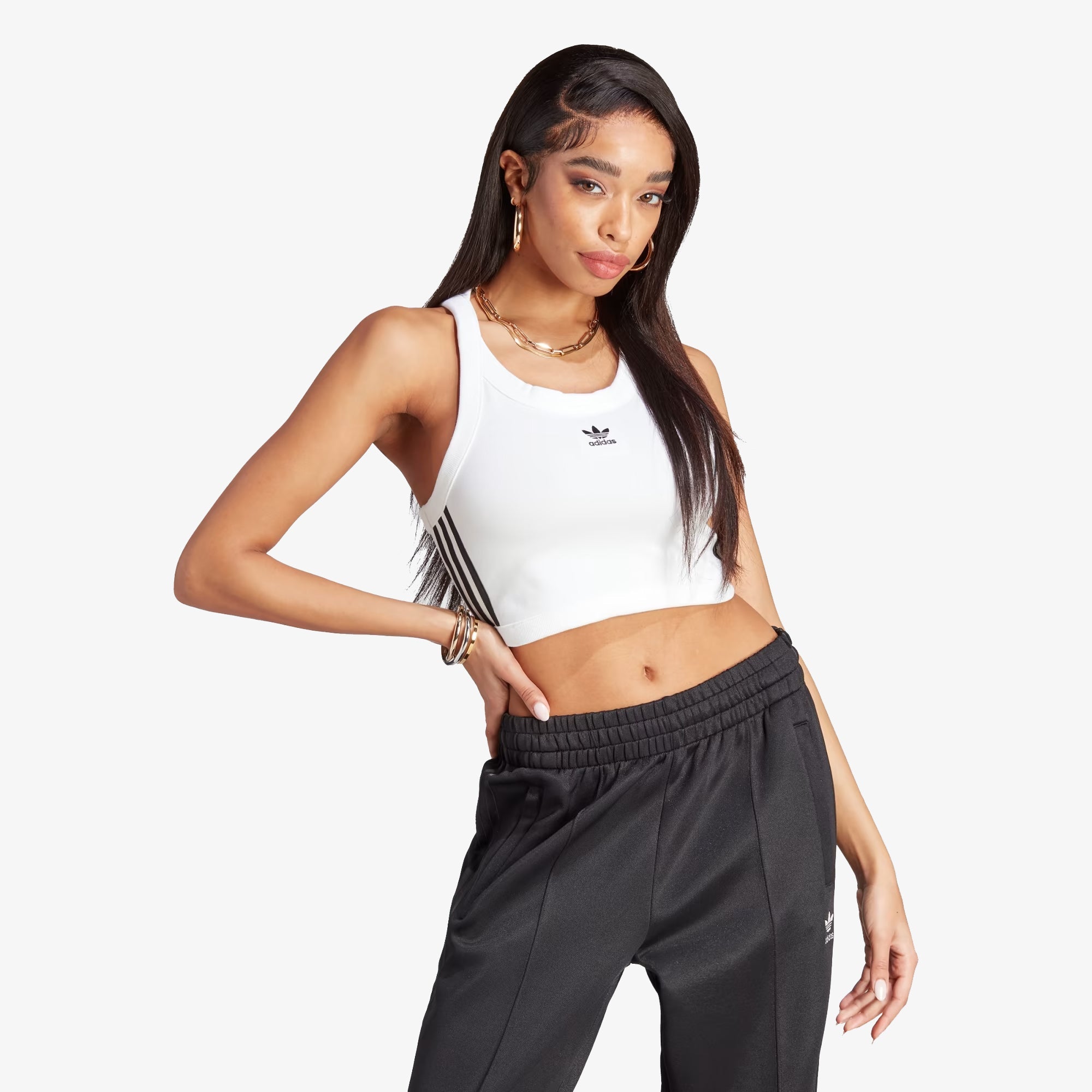 Adidas Originals | ADICOLOR CLASSICS 3-STRIPES SHORT TANK TOP { WHITE