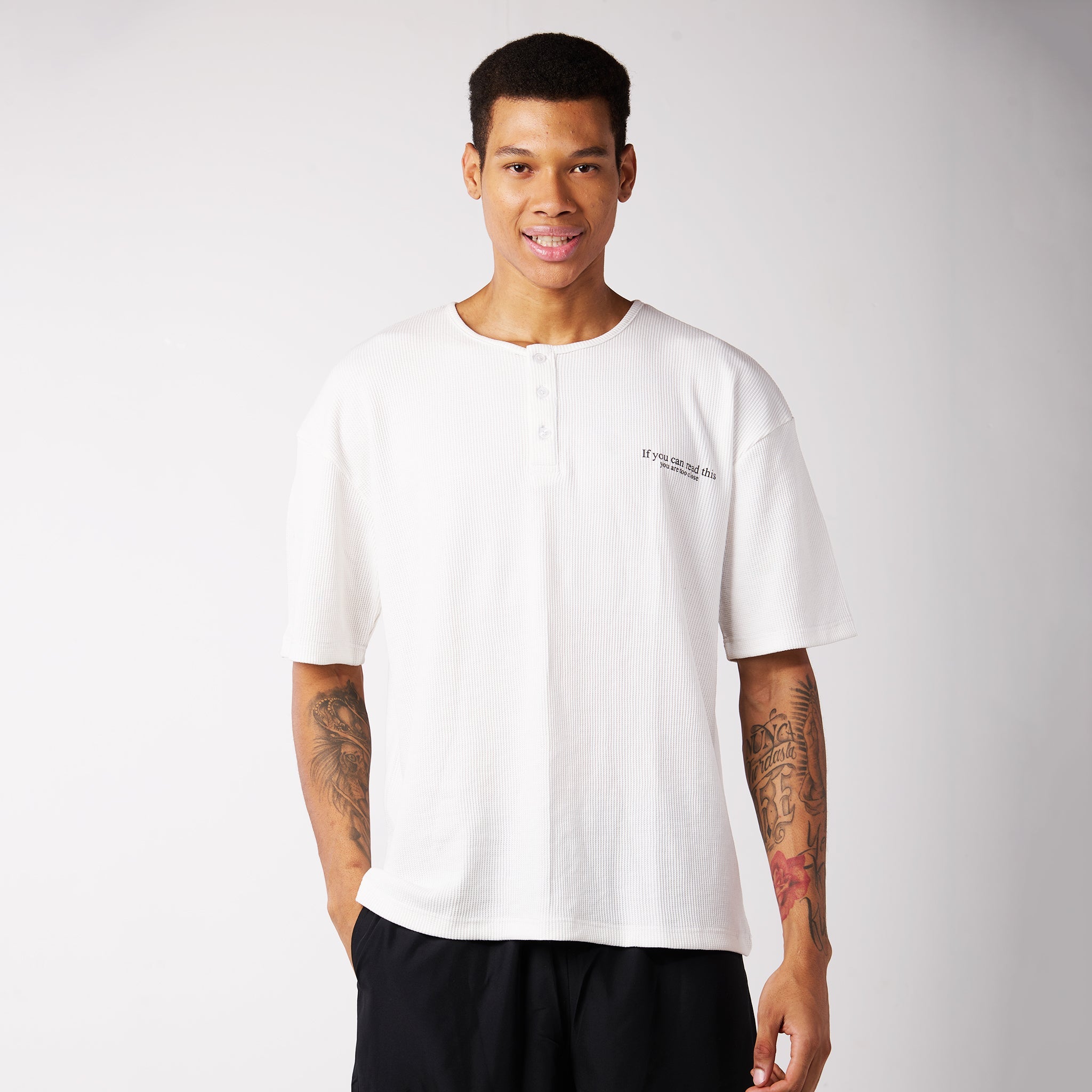 IZF White Oversized textured knit top