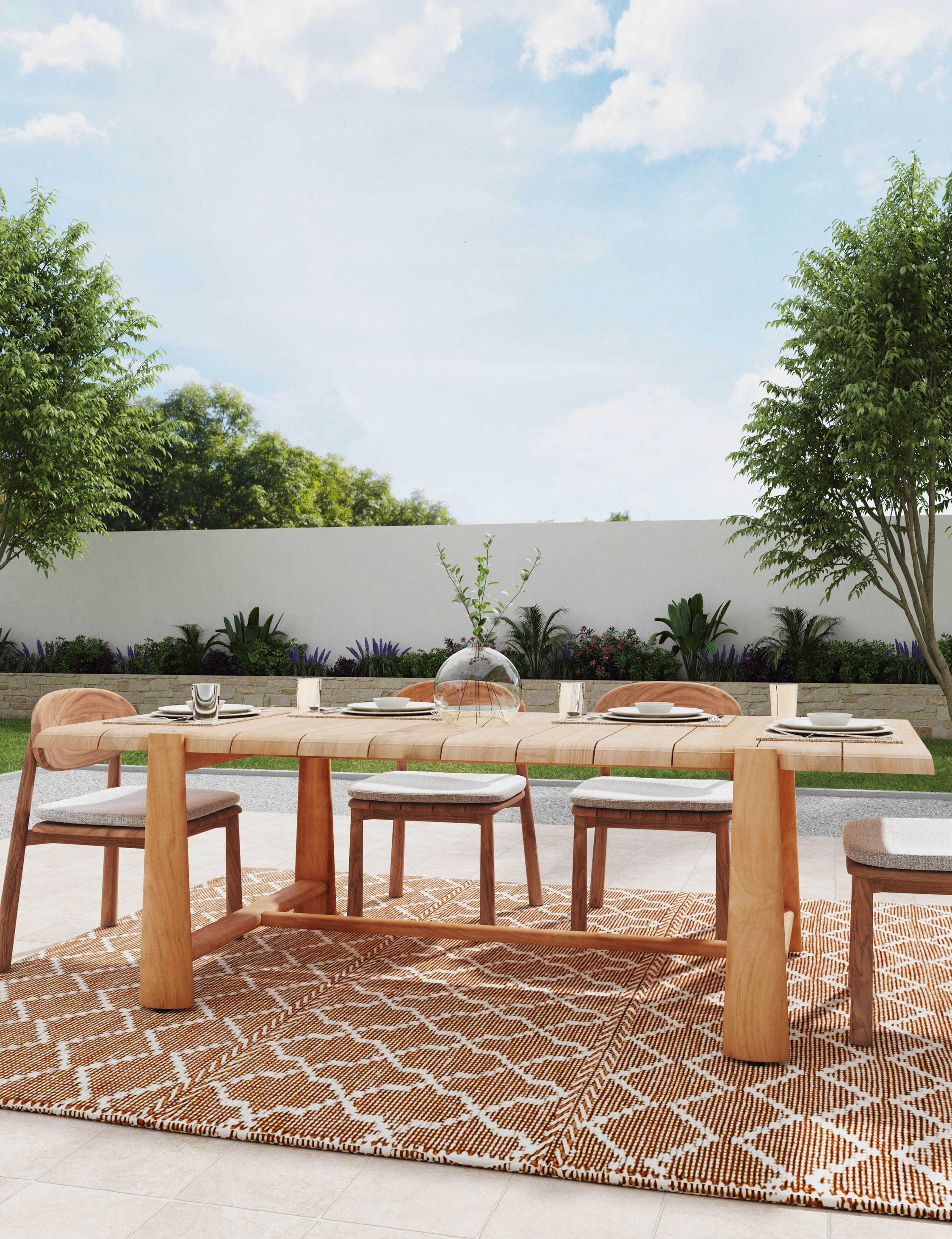 Lulu and Georgia Alden Outdoor Dining Table – Natural - view 2