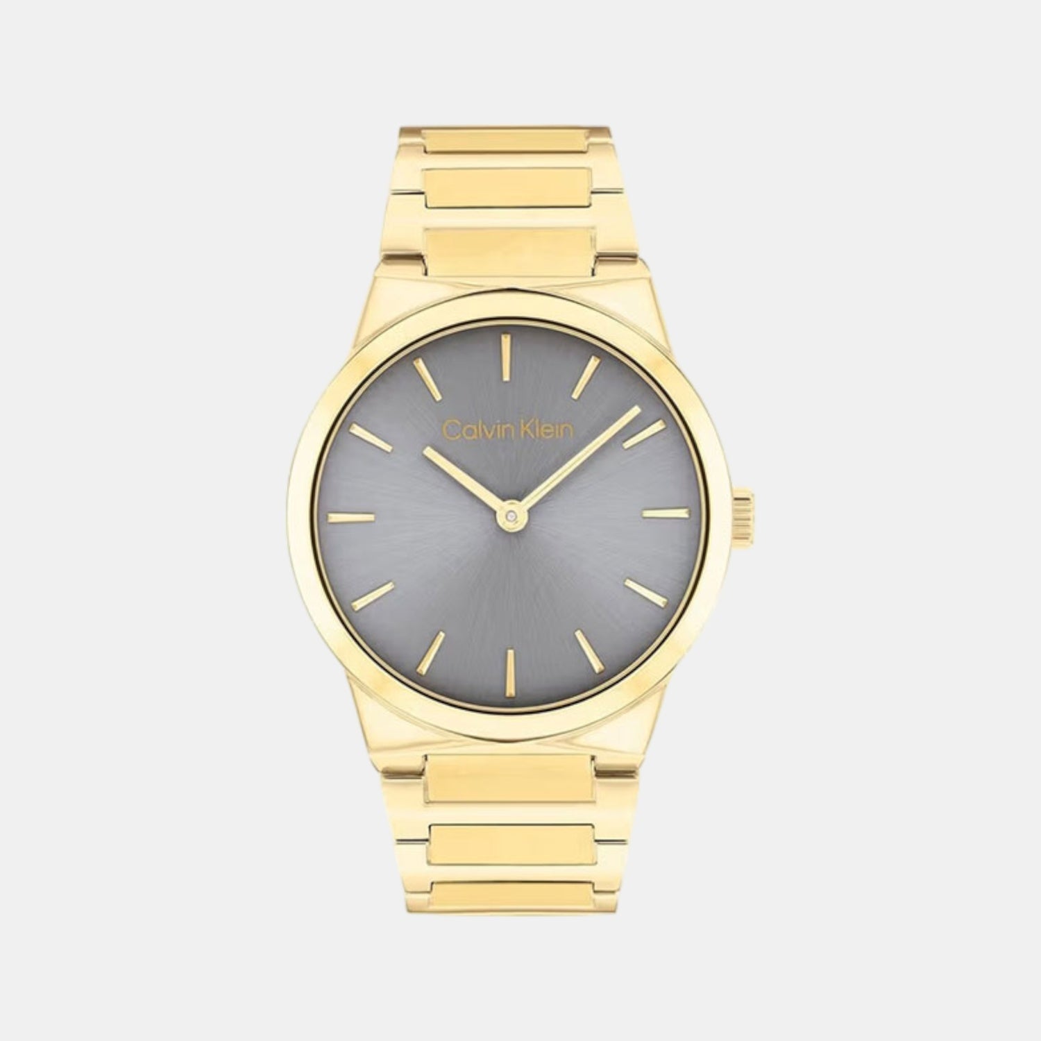 Calvin Klein Ck Linear Elegance Women Quartz Grey Dial Analog Stainless Steel Watch 25100082