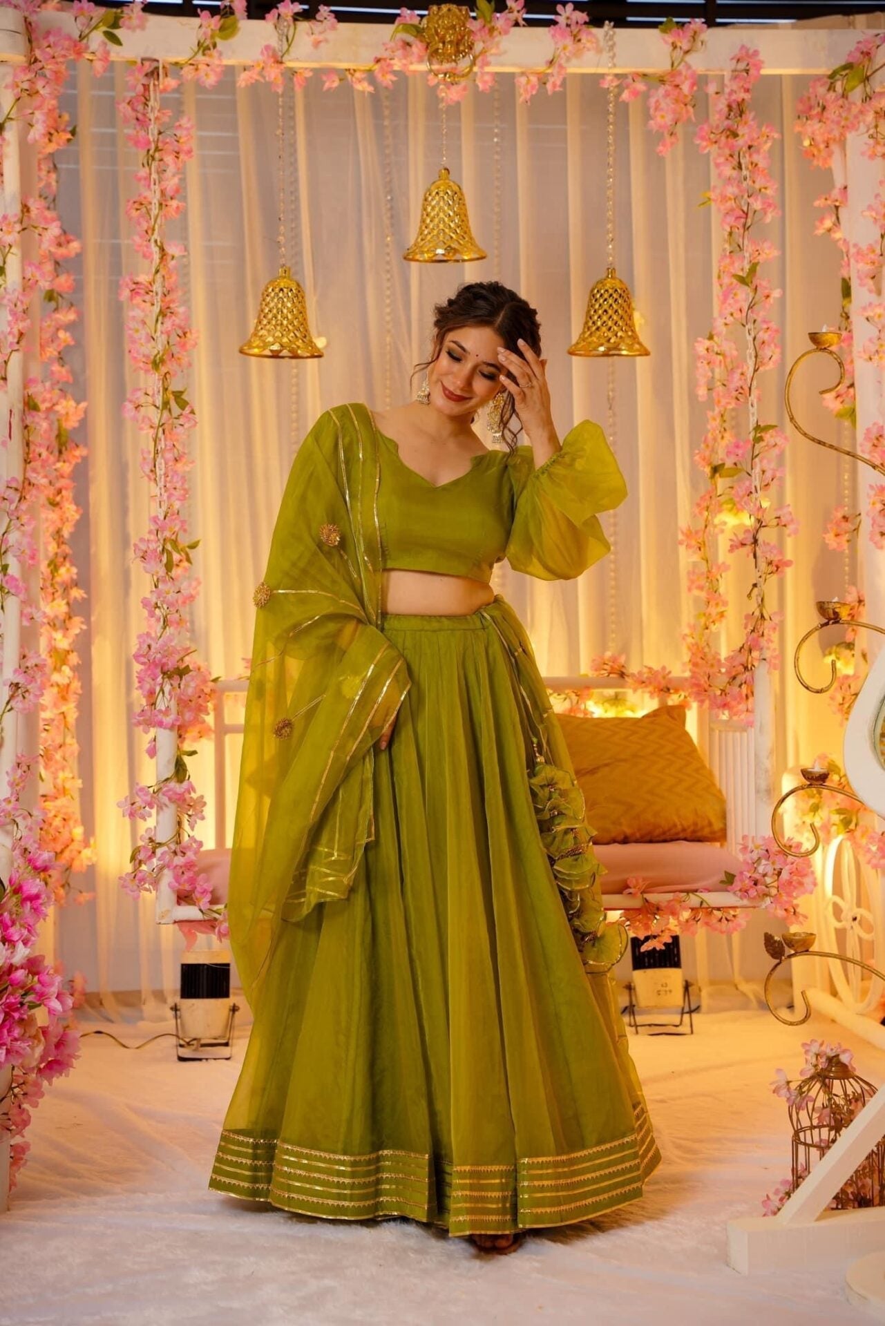Idaho-o Green amethyst elegance lehenga set – Women's - view 2