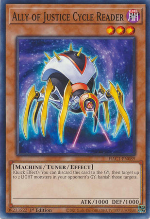 Yu-Gi-Oh! Ally of Justice Cycle Reader - HAC1-EN089 - Common - 1st Edition