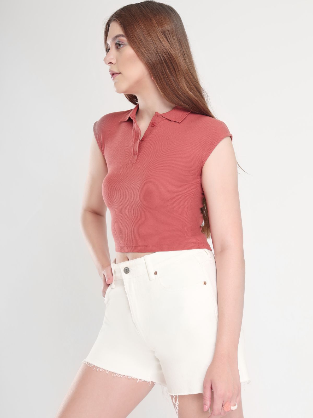 MDS Penelope Rib-Knit Top – Women's, Rust