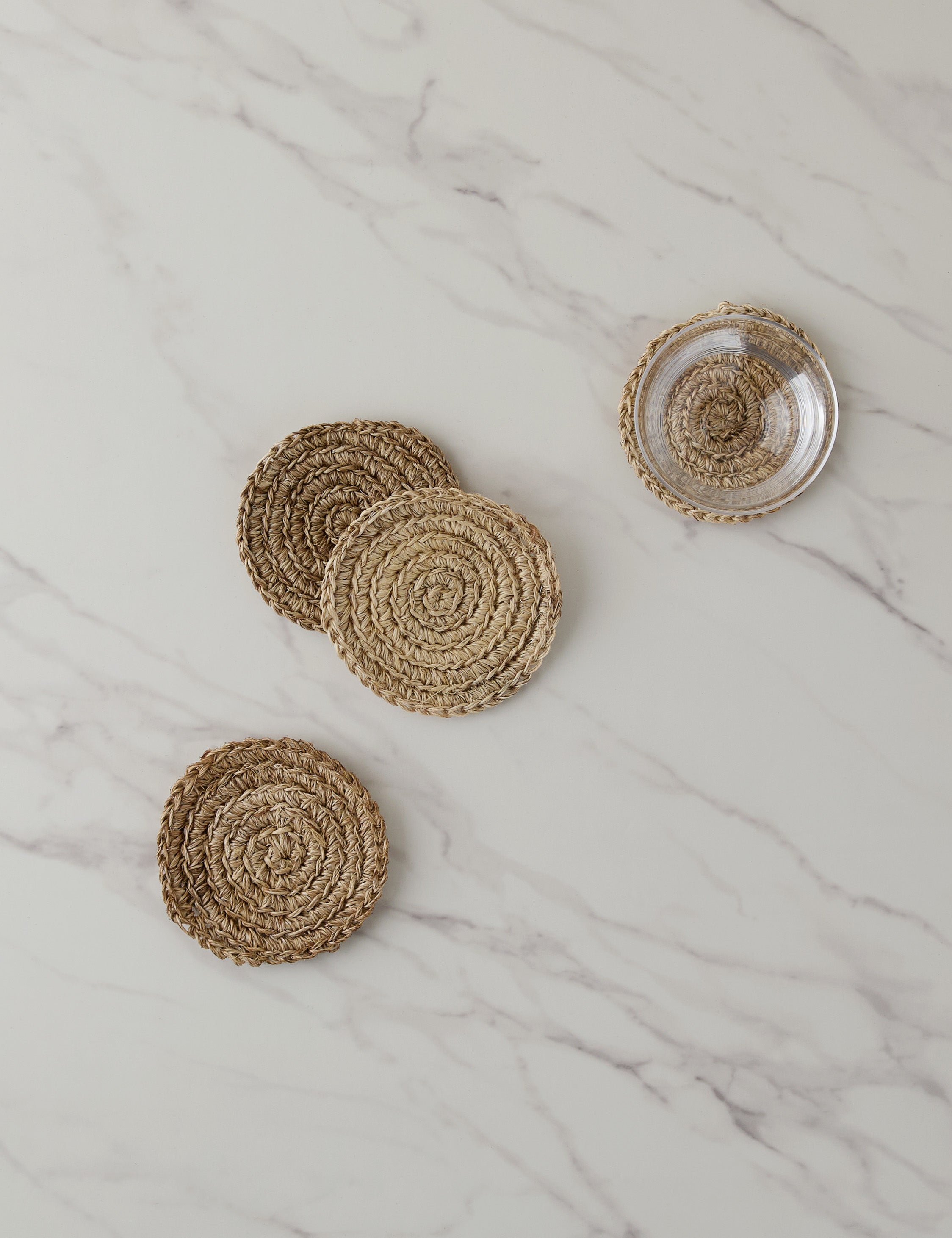 Lulu and Georgia Fique Spiral Coasters (Set of 4) by Tallo de Olivo