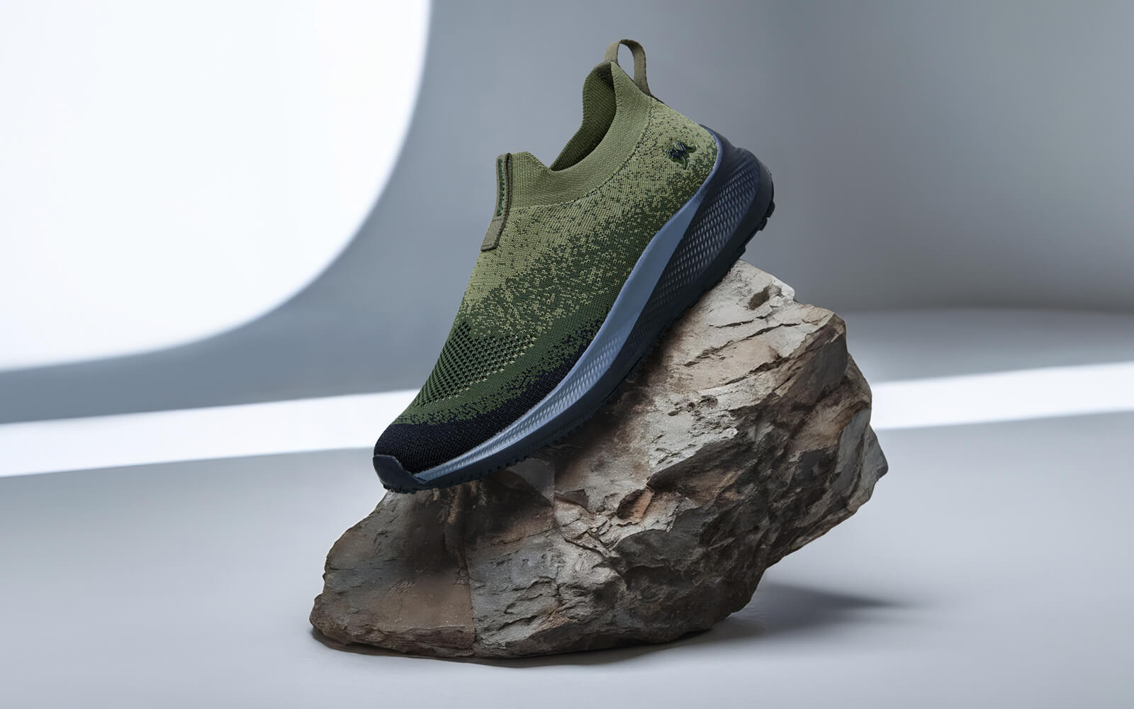 Neeman's Blend Knit Slip Ons : Olive-Black - view 7