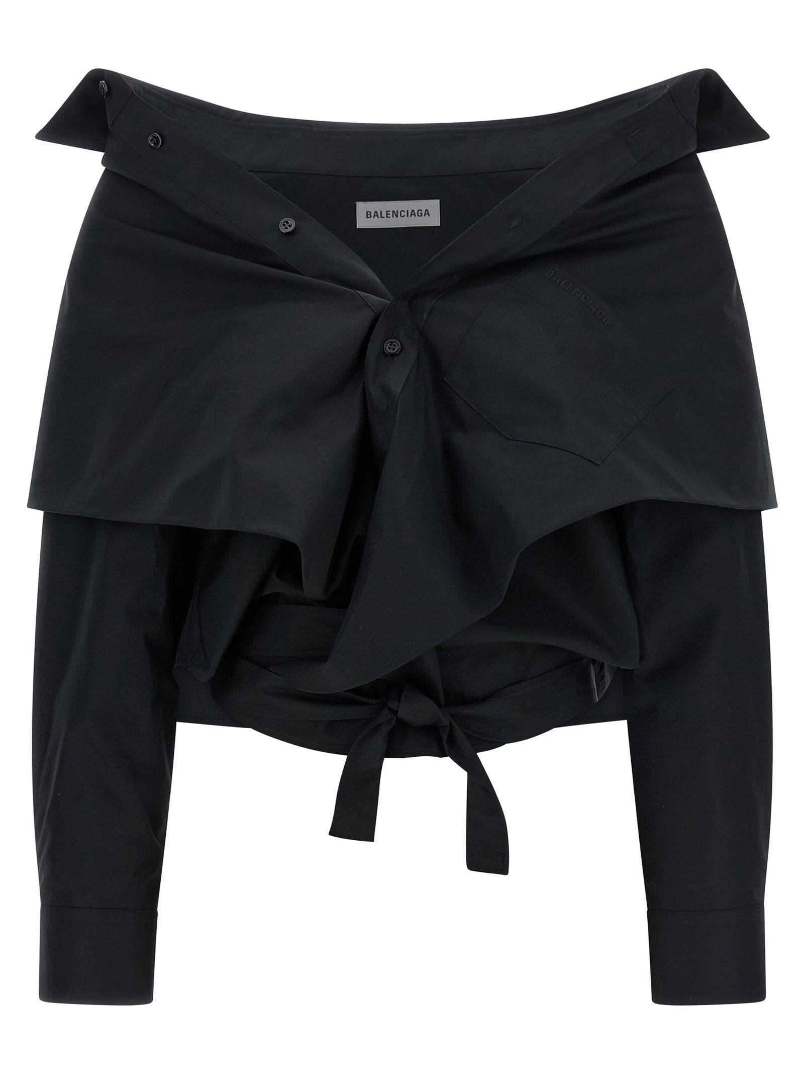 Balenciaga Crop Shirt Off The Shoulder – 100% cotton