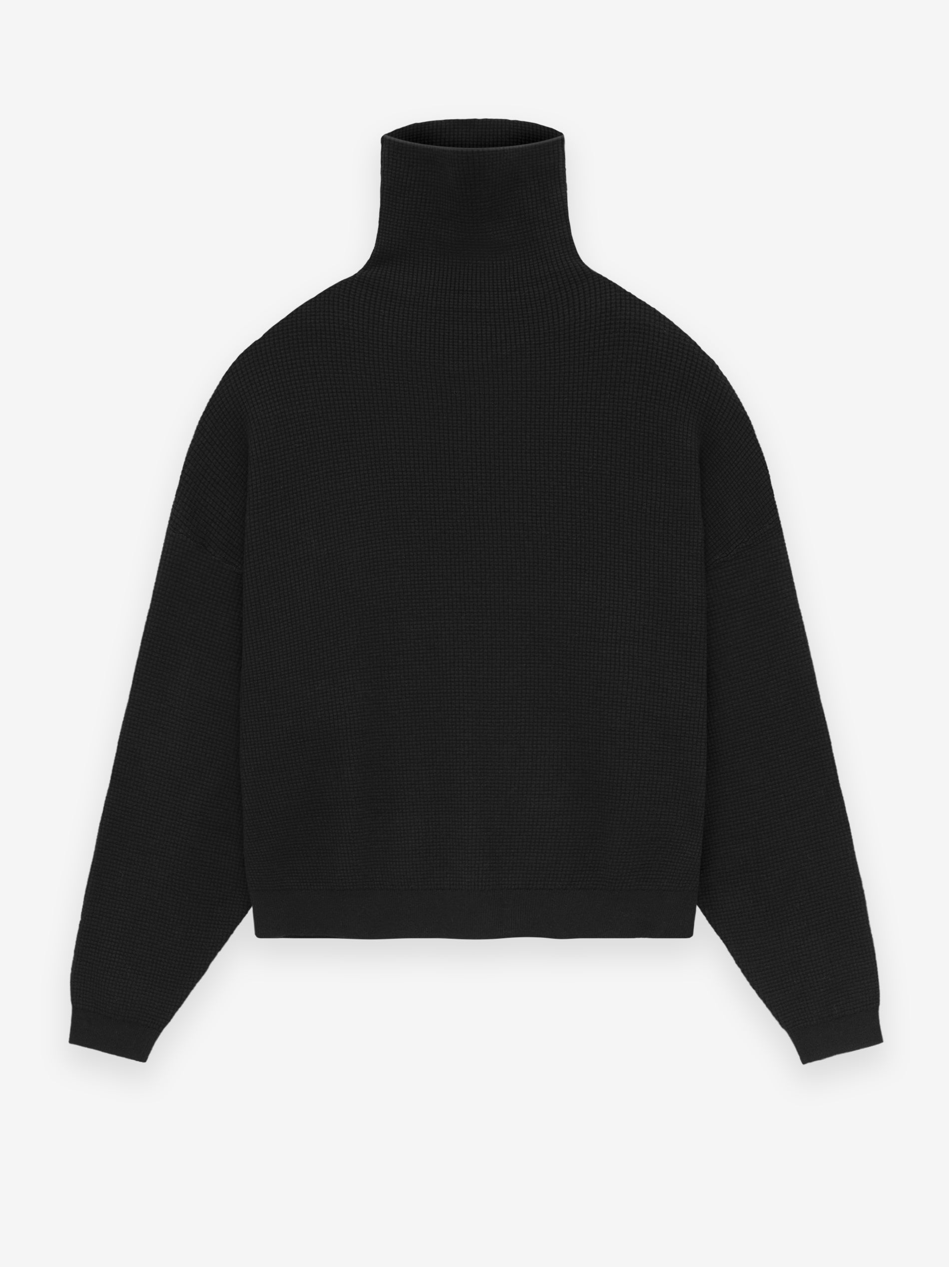 ESSENTIALS Waffle Turtleneck – Black