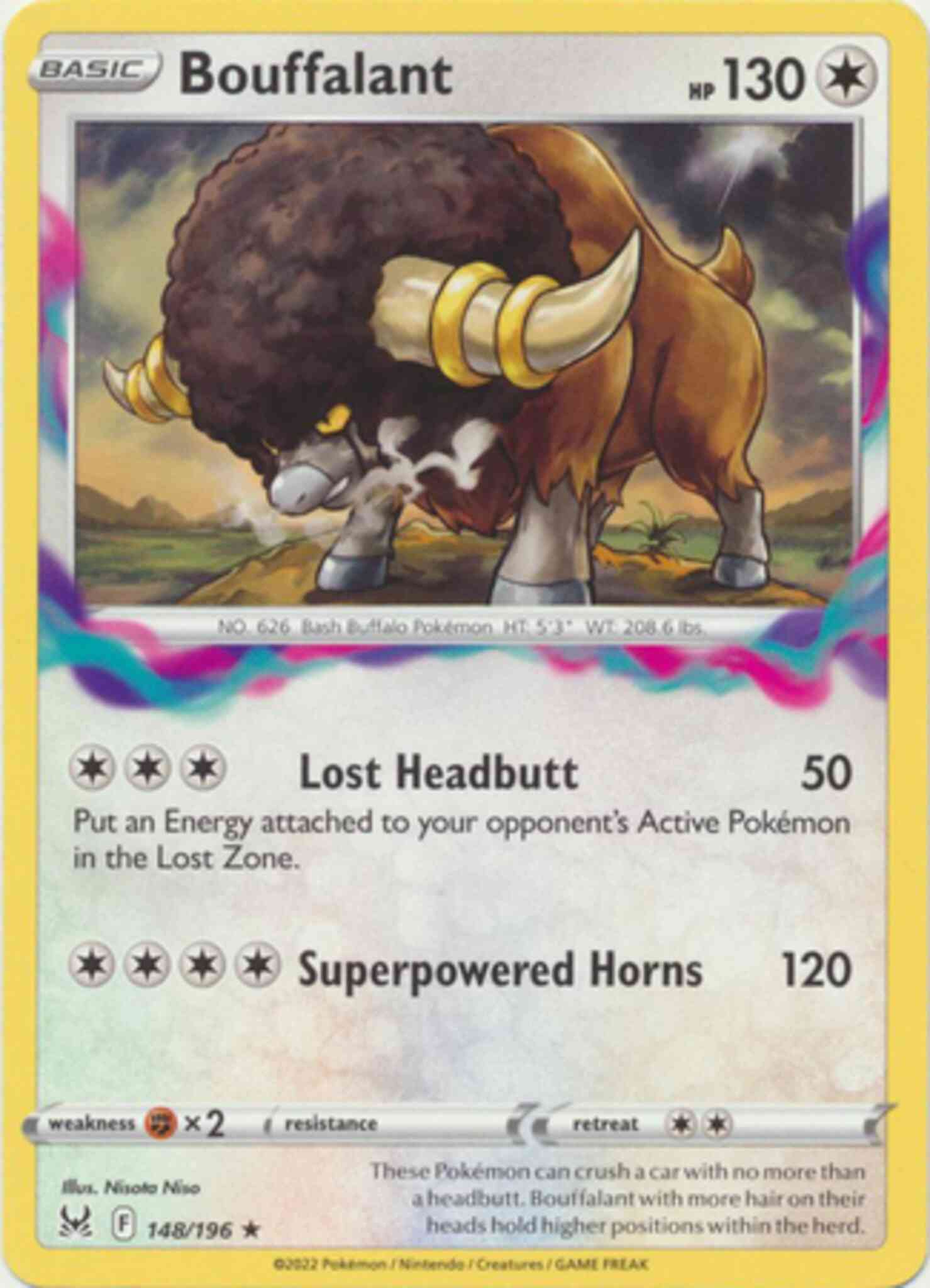 Rare swsh11-148 non-holo – Pokémon Bouffalant - 148/196 - Rare [swsh11-148] [Non-Holo]