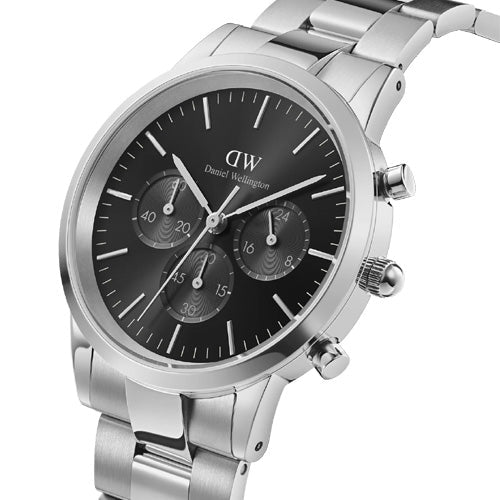 Daniel Wellington Iconic Chronograph Link Onyx B Black Sunray Dial Men 42mm DW00100645 - view 2