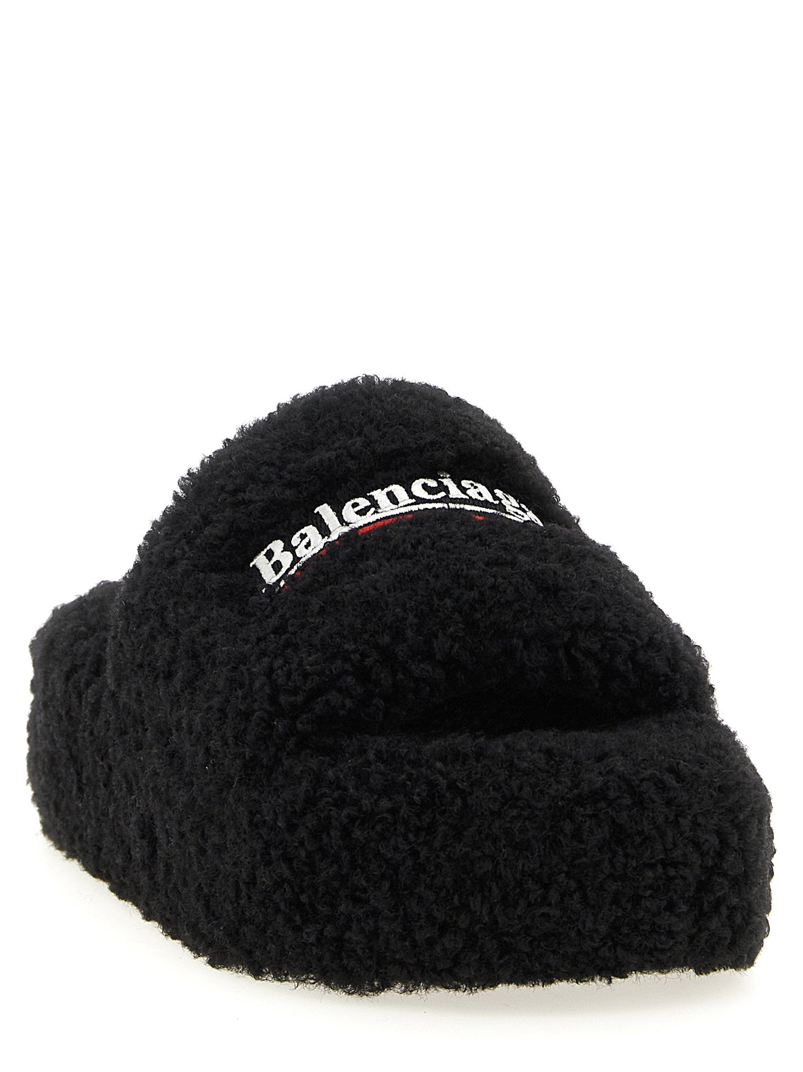 Balenciaga Furry Platform Slides – 100% polyester - view 2