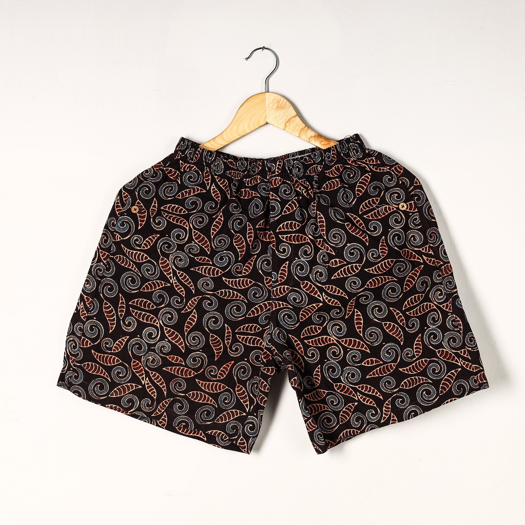 Unisex boxer shorts – ITOKRI CASUALS Black - Ajrakh Block Printed Cotton Unisex Boxer/Shorts