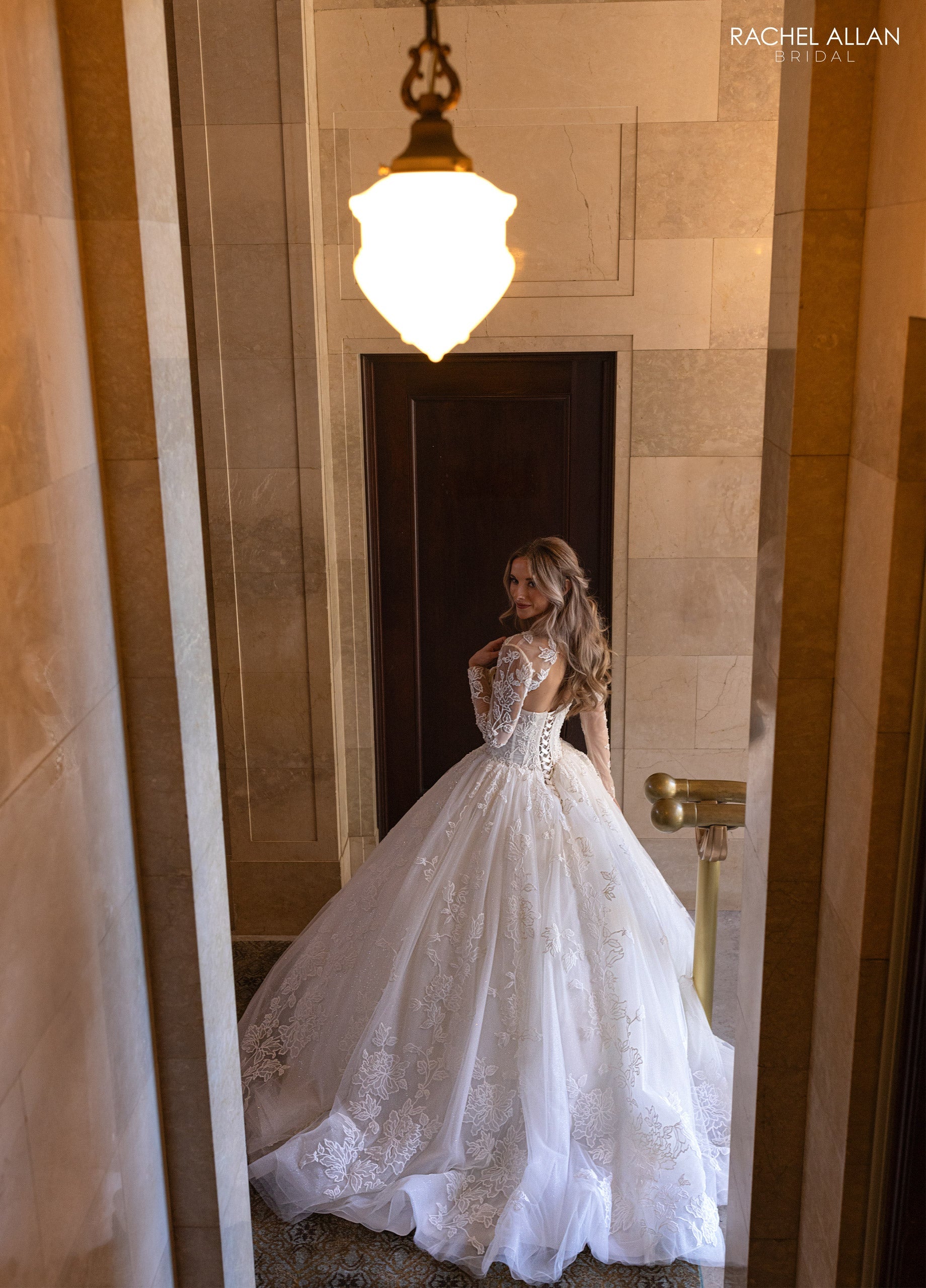 Mary's Bridal Ball Gowns Collection Long Sleeve Strapless Bridal Gown by Rachel Allan RB6161 - view 2
