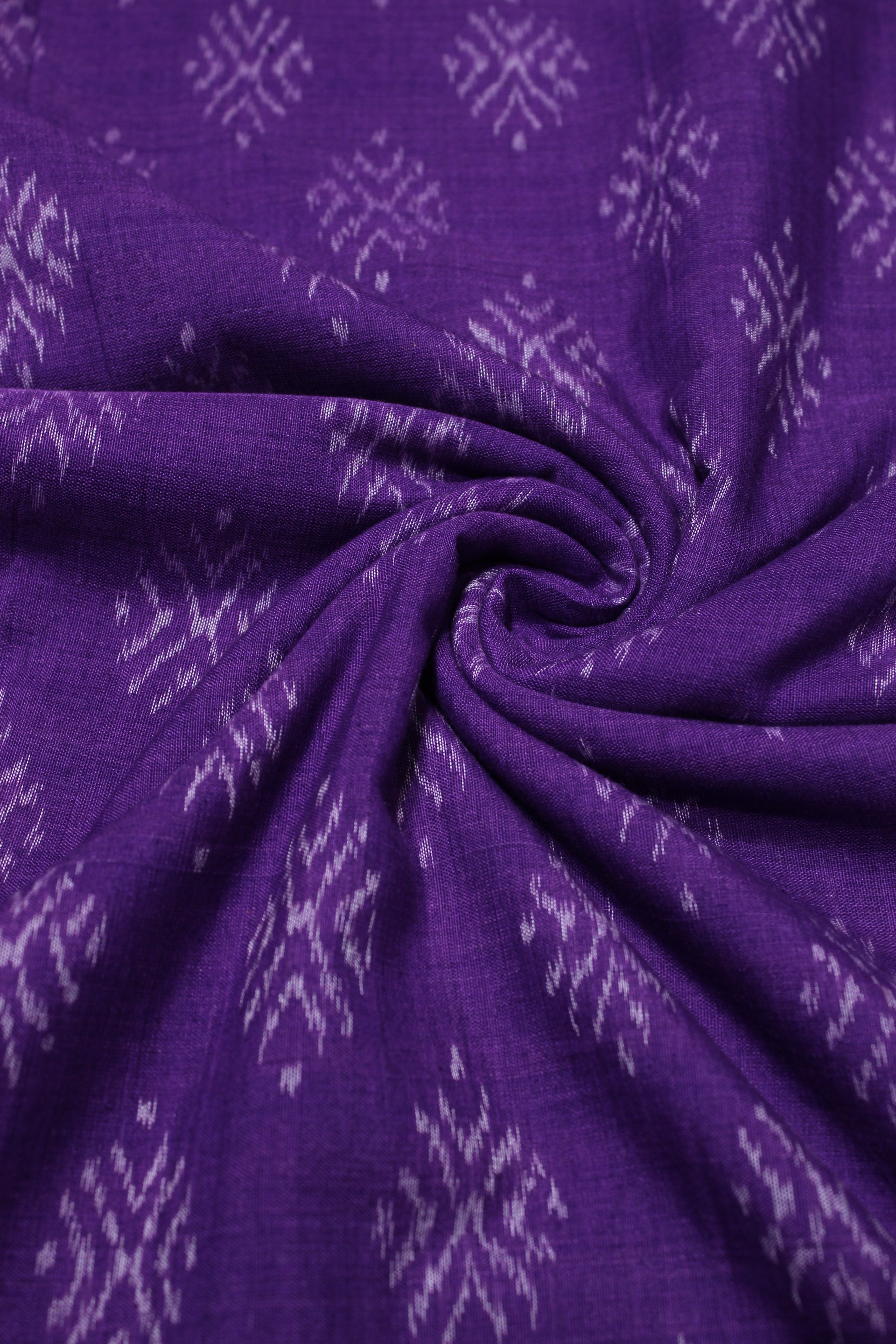 IndianVillèz Violet Jhoti Theme Sambalpuri Ikat Cotton Fabric