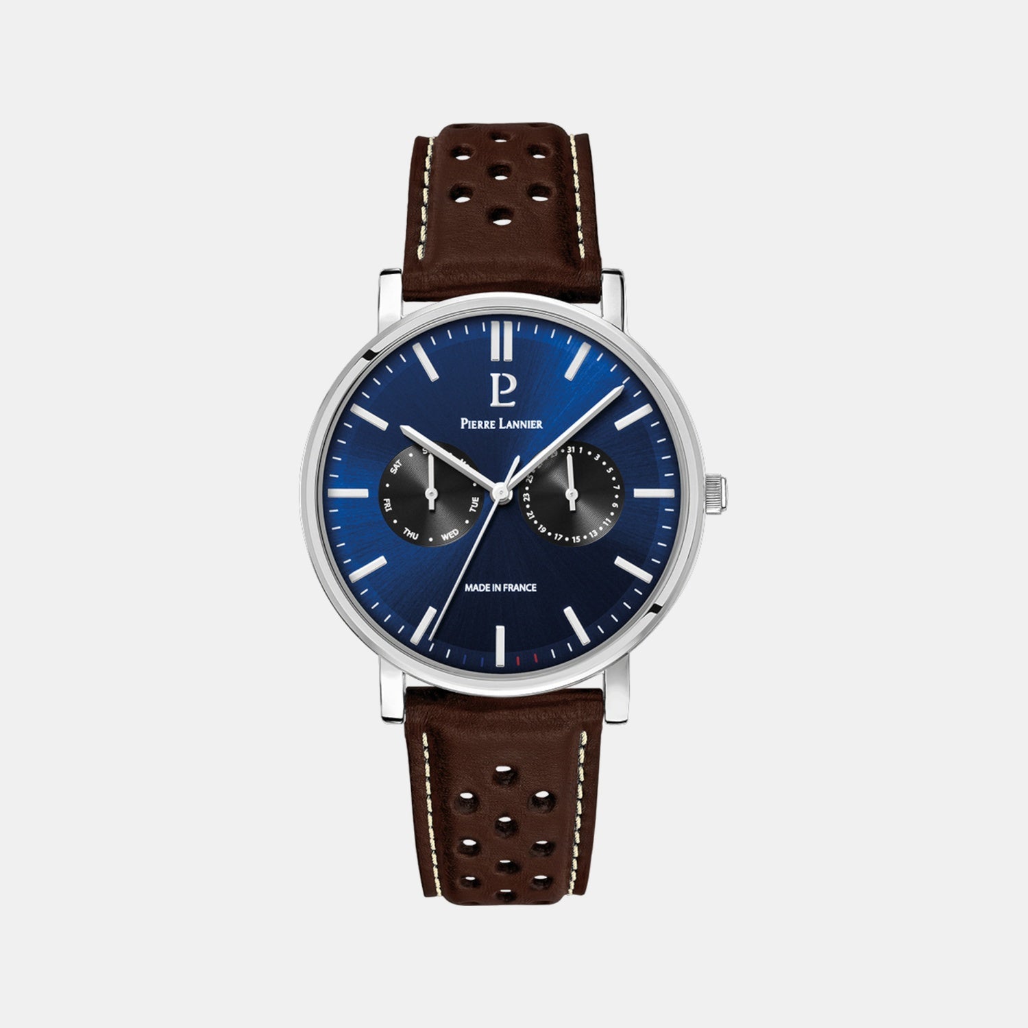 Pierre Lannier Essential Men Quartz Blue Dial Analog Leather Watch 206J164 - view 2