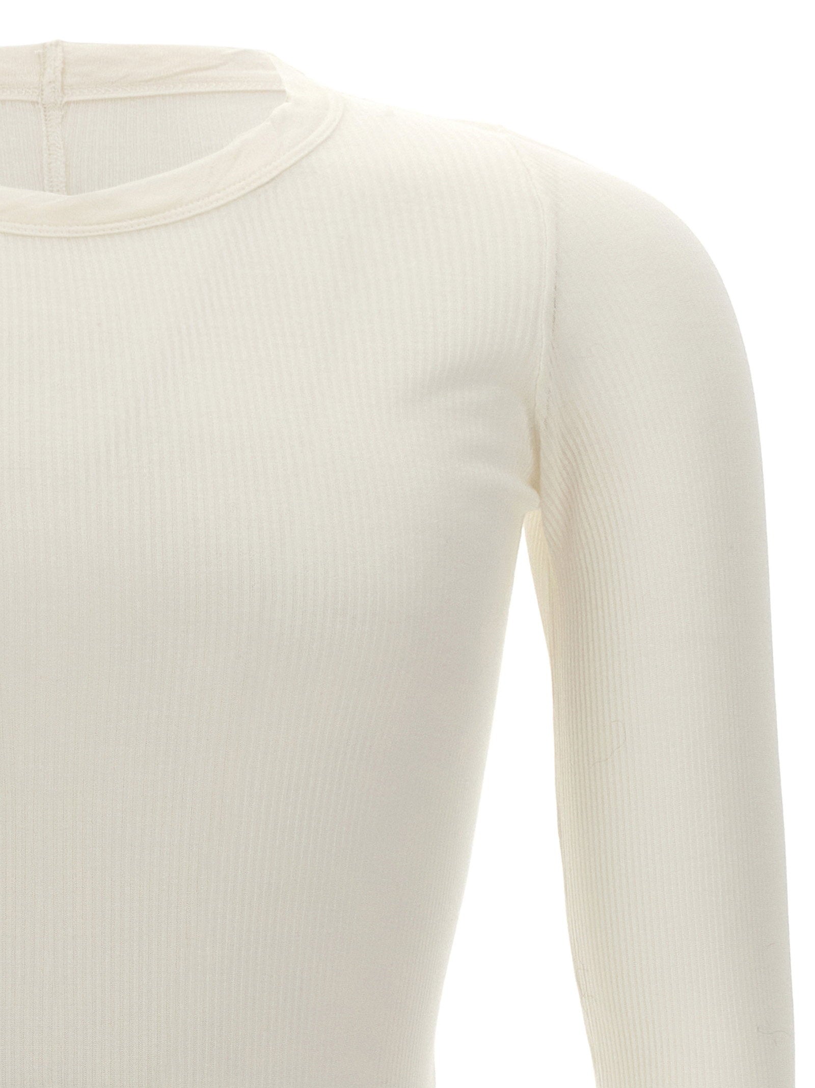 Rick Owens Rib Ls T T-shirt – 88% viscose, 12% silk - view 3