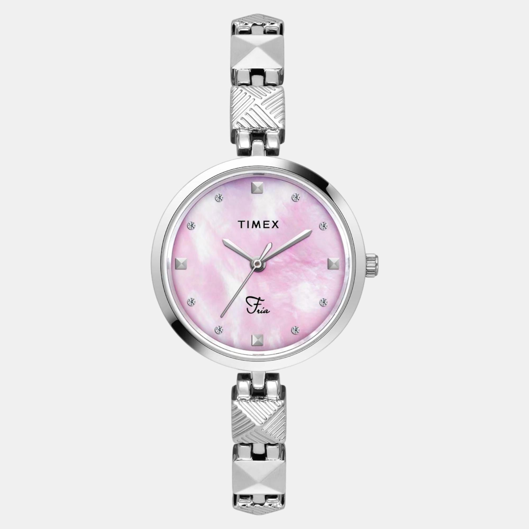 Timex Fria Women Quartz Mother Of Pearl Dial Analog Brass Watch TWEL18307