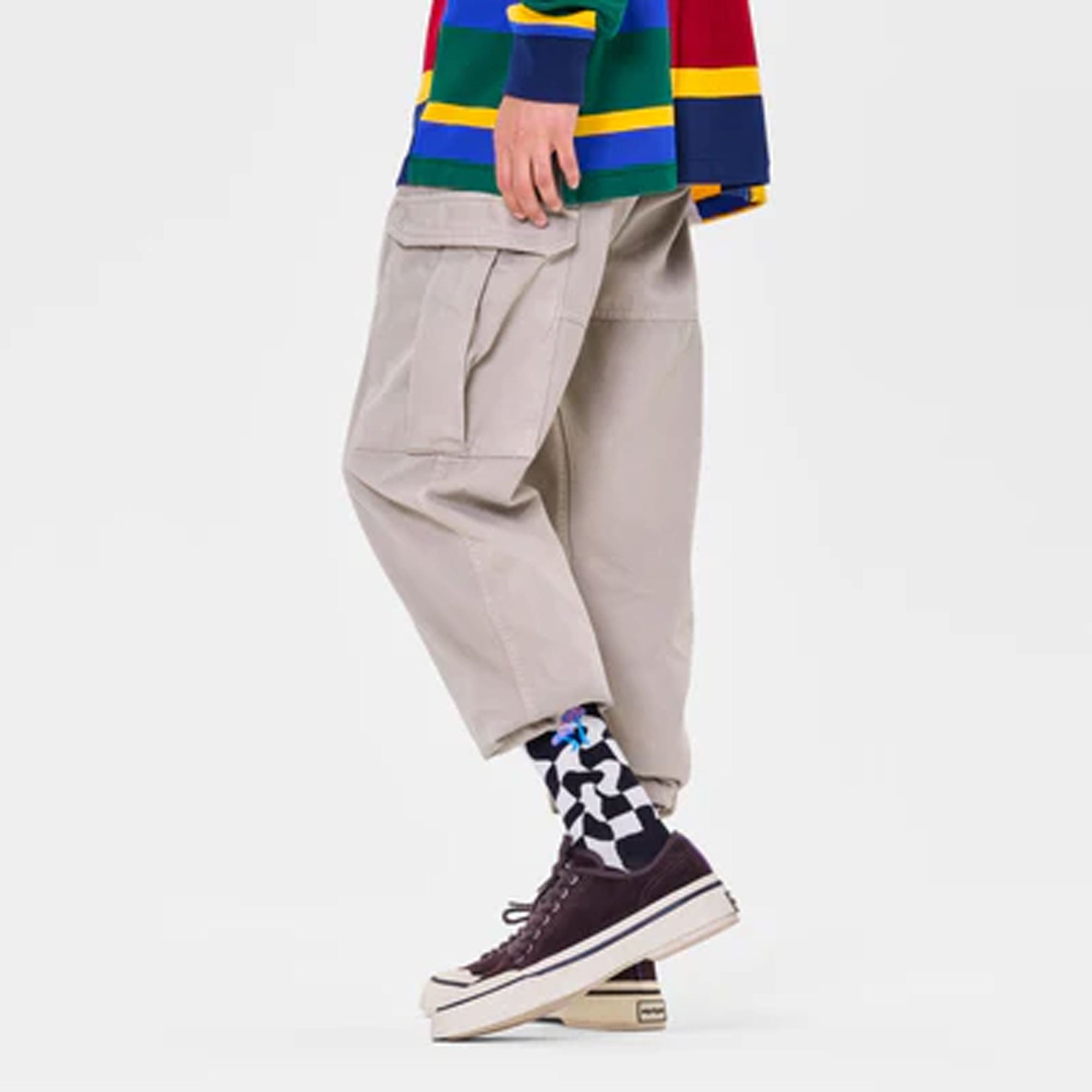 Happy Socks | DISTORTED CHECK SOCK { BLACK - view 2