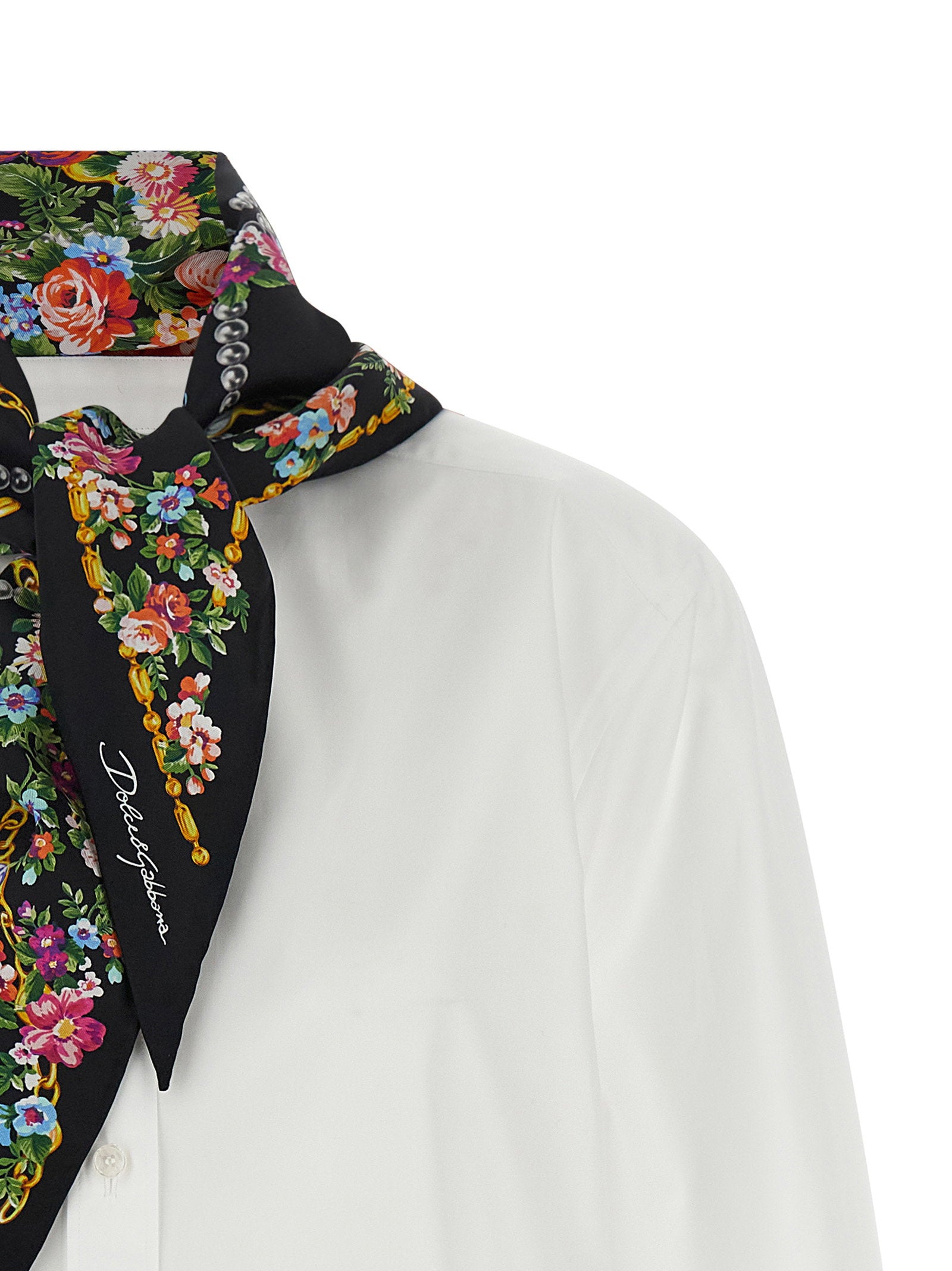 Dolce & Gabbana Shirt With Scarf – 70% cotton, 30% silk - view 4