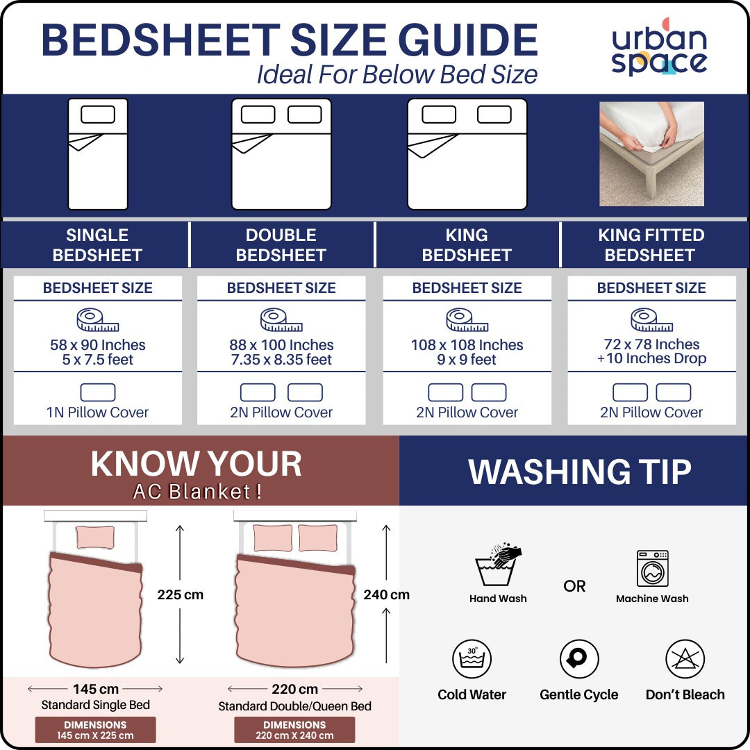 Urban Space -Home Furnishing Store Cotton Bedsheet + AC Blanket Combo Pack - (Combo 20 - Bloom Ray Grey + Mexico) - view 6