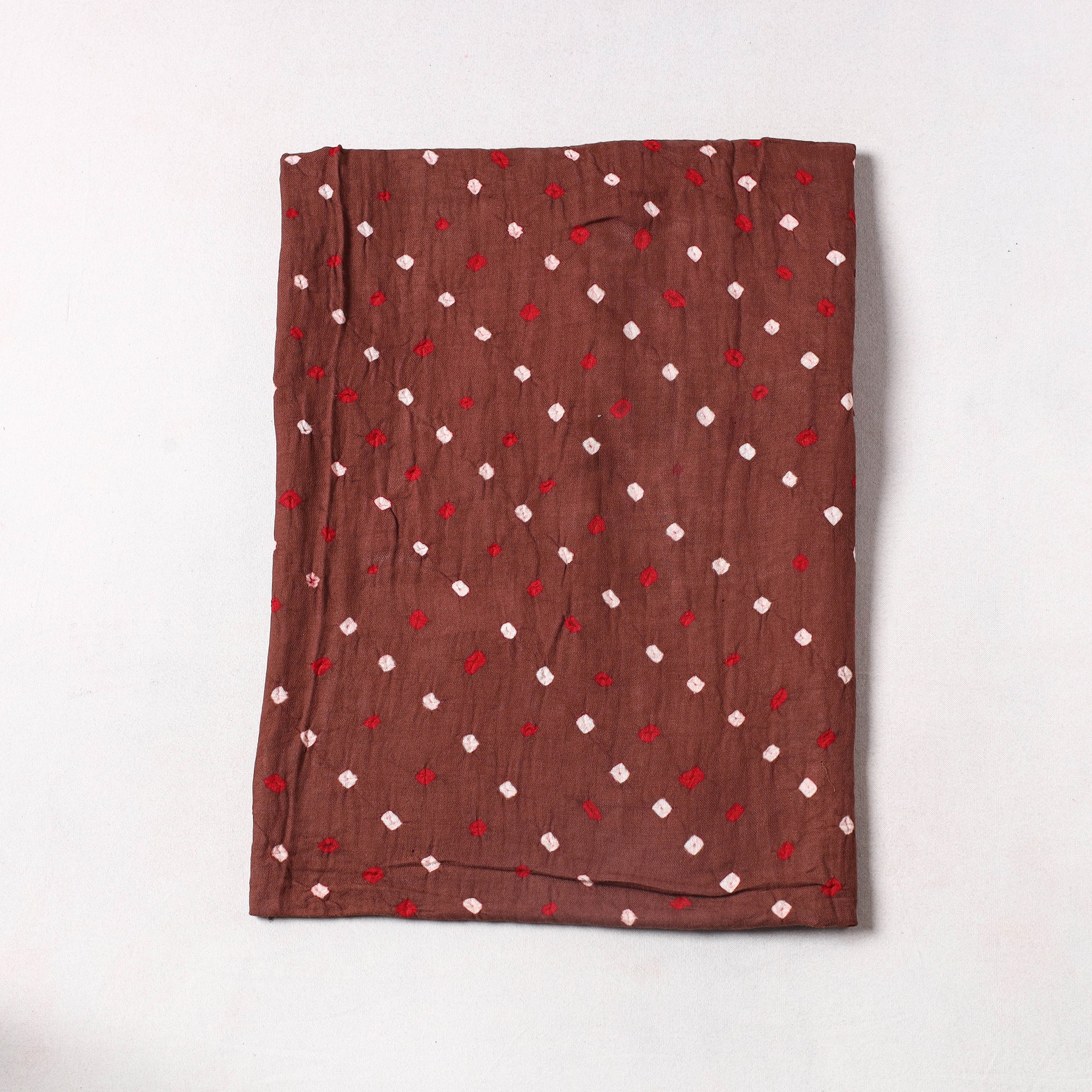 KACHCHH JI CHHAAP Brown - Kutch Bandhani Tie-Dye Cotton Precut Fabric (0.75 meter) 76