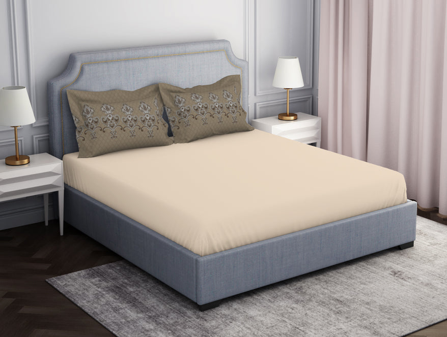 Spaces India Ornamenta Ornate Mineral Blue 100% Cotton King Size Bedsheet - Essentials by Spaces - view 2