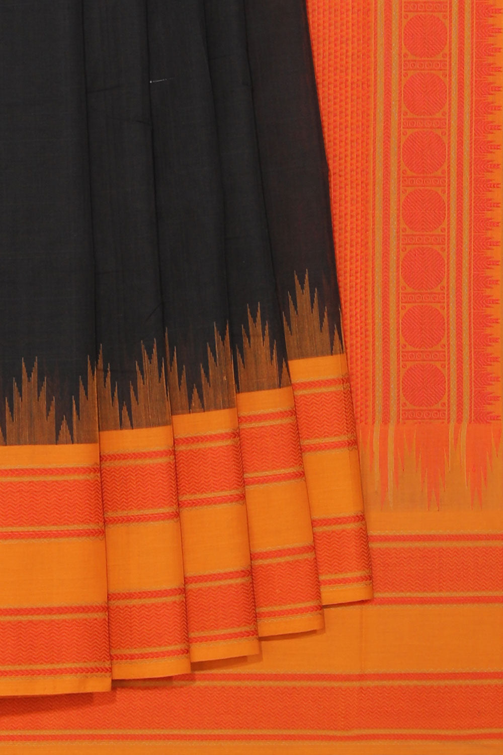 Kalanjali Kanchi Cotton Black Saree – Women's