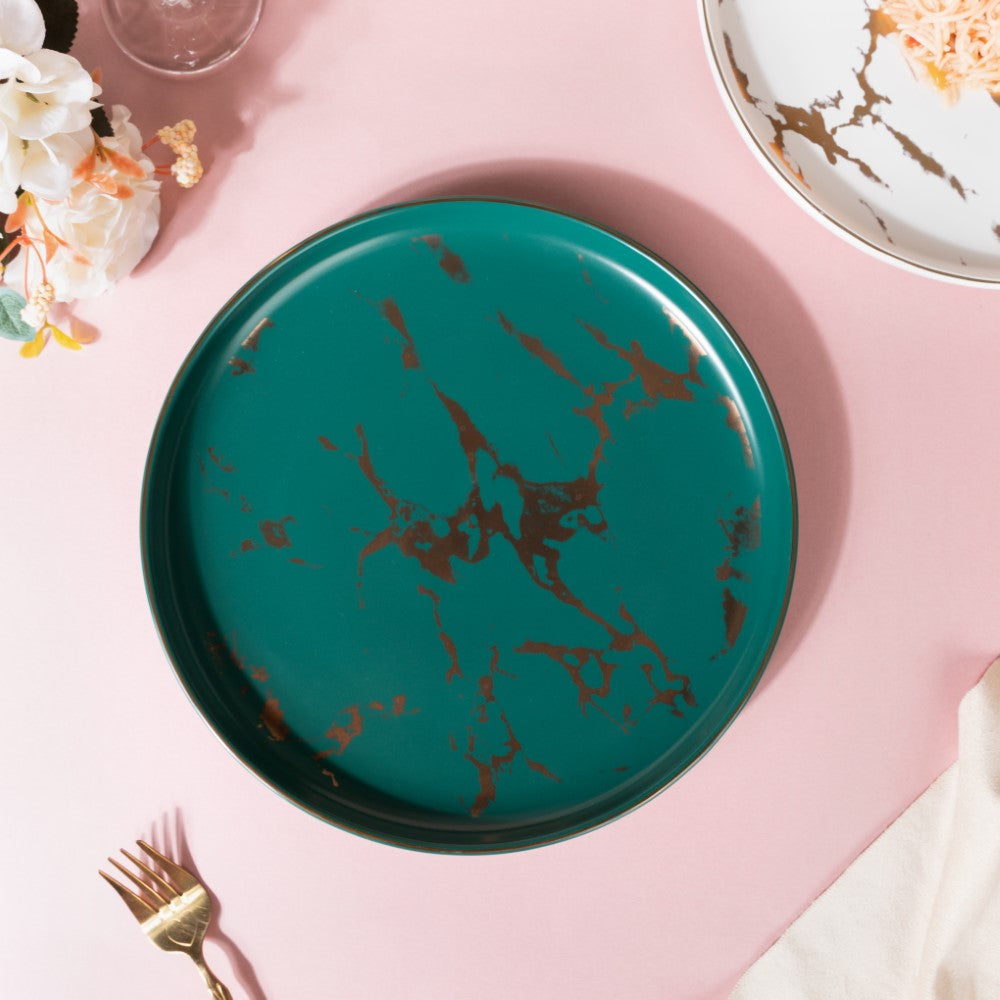 Nestasia Sleek Marble Dinner Plate Green 10 Inch - view 5