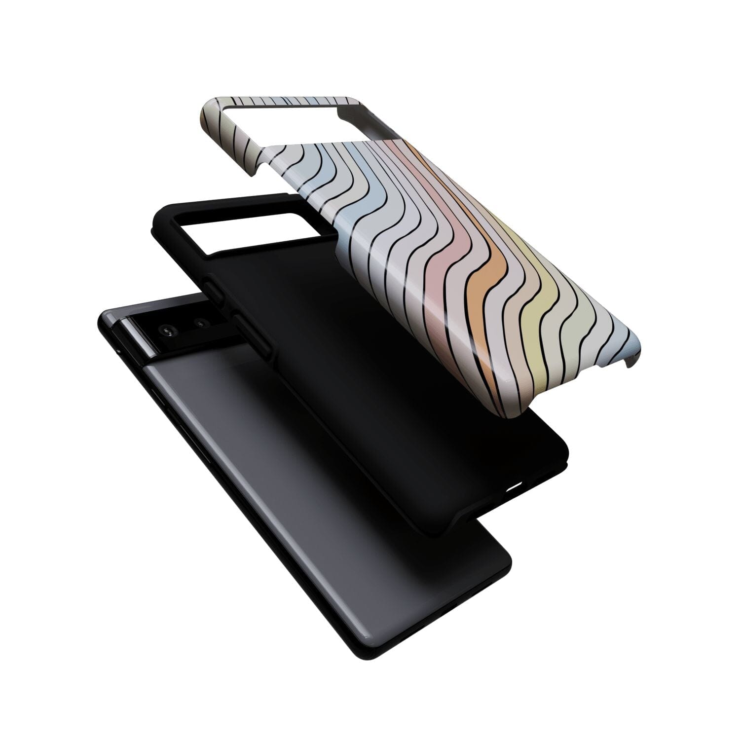 Casetry Ride The Wave | Pastel Rainbow Lined Google Pixel Case - view 3