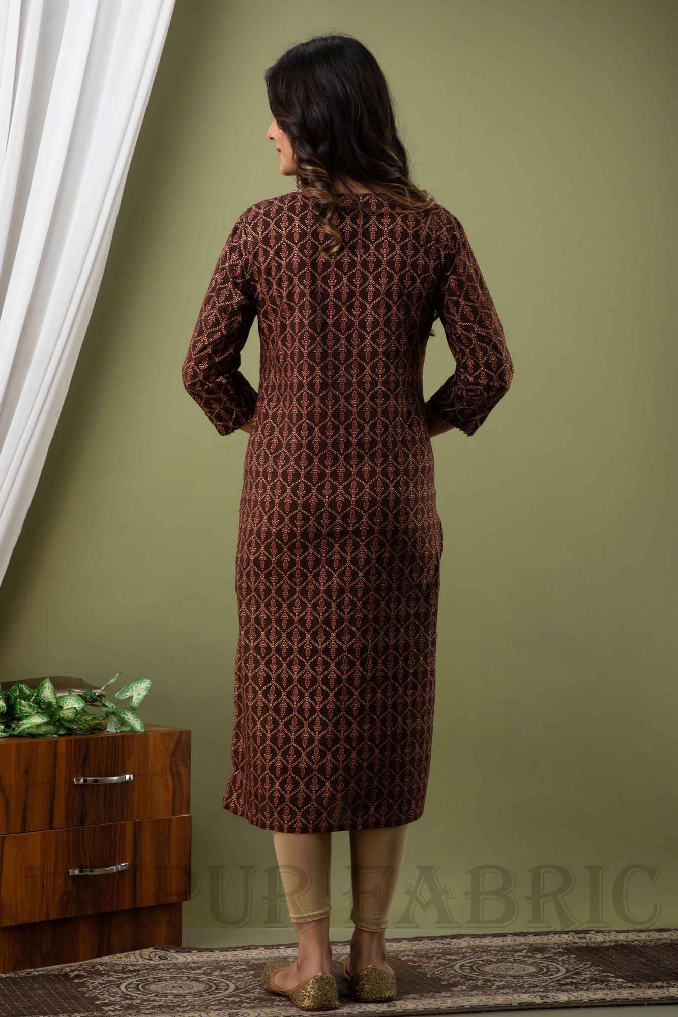 JaipurFabric® Women Cotton Brown Kurti - view 6