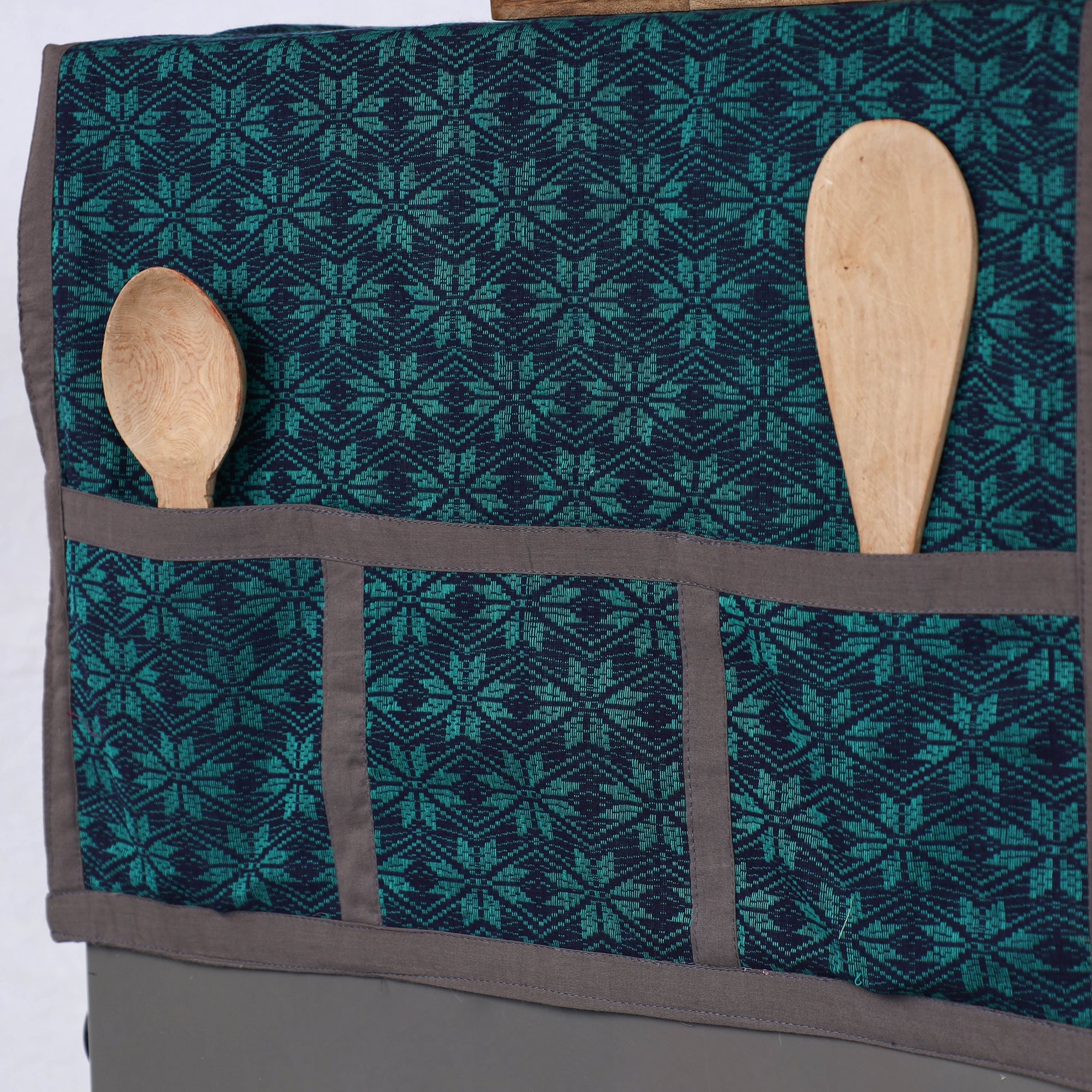 JALPARI Block Printed Cotton Fridge Top Cover with Multiple Pockets - view 2