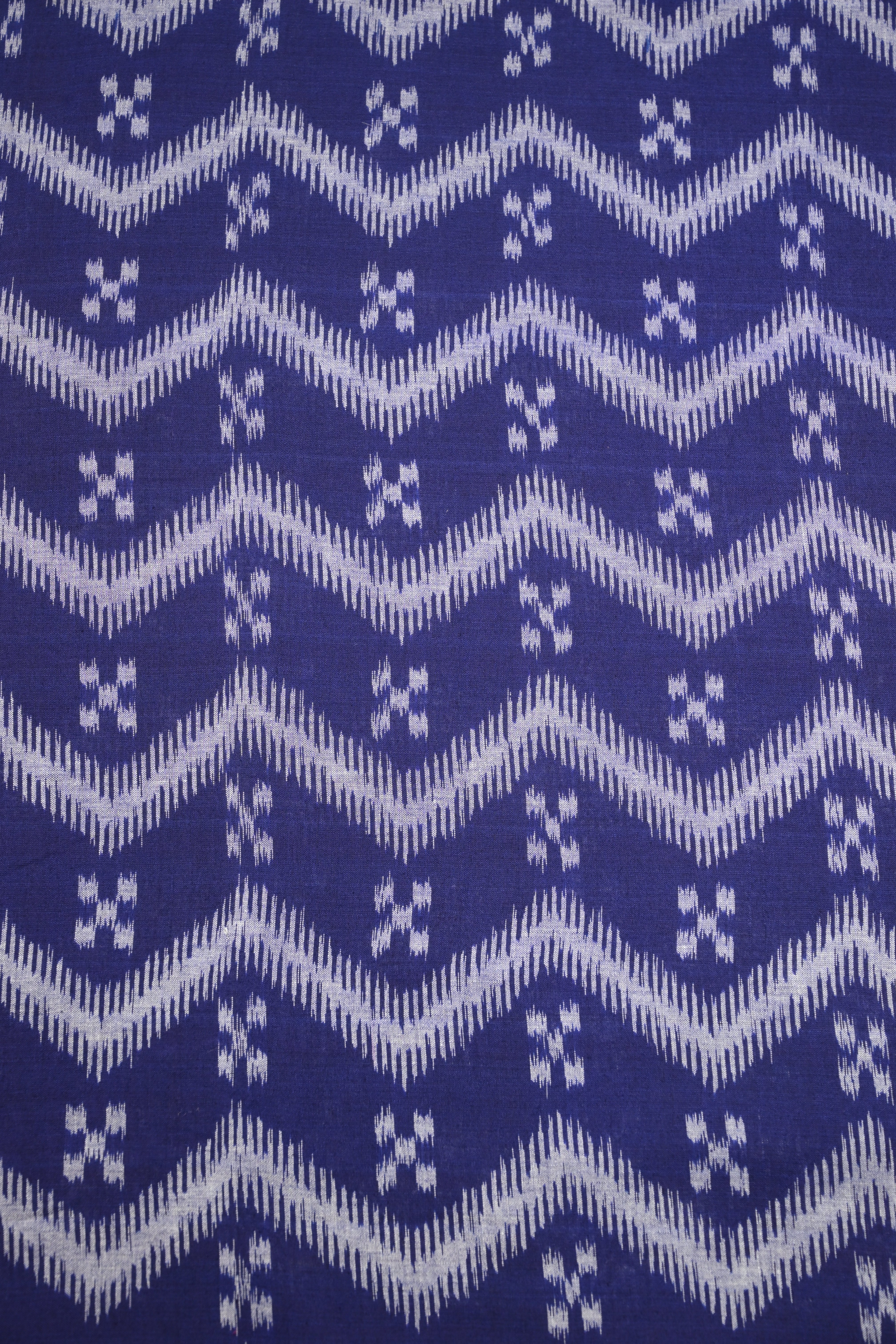 IndianVillèz Navy Blue Sambalpuri Ikat Cotton Fabric - view 2