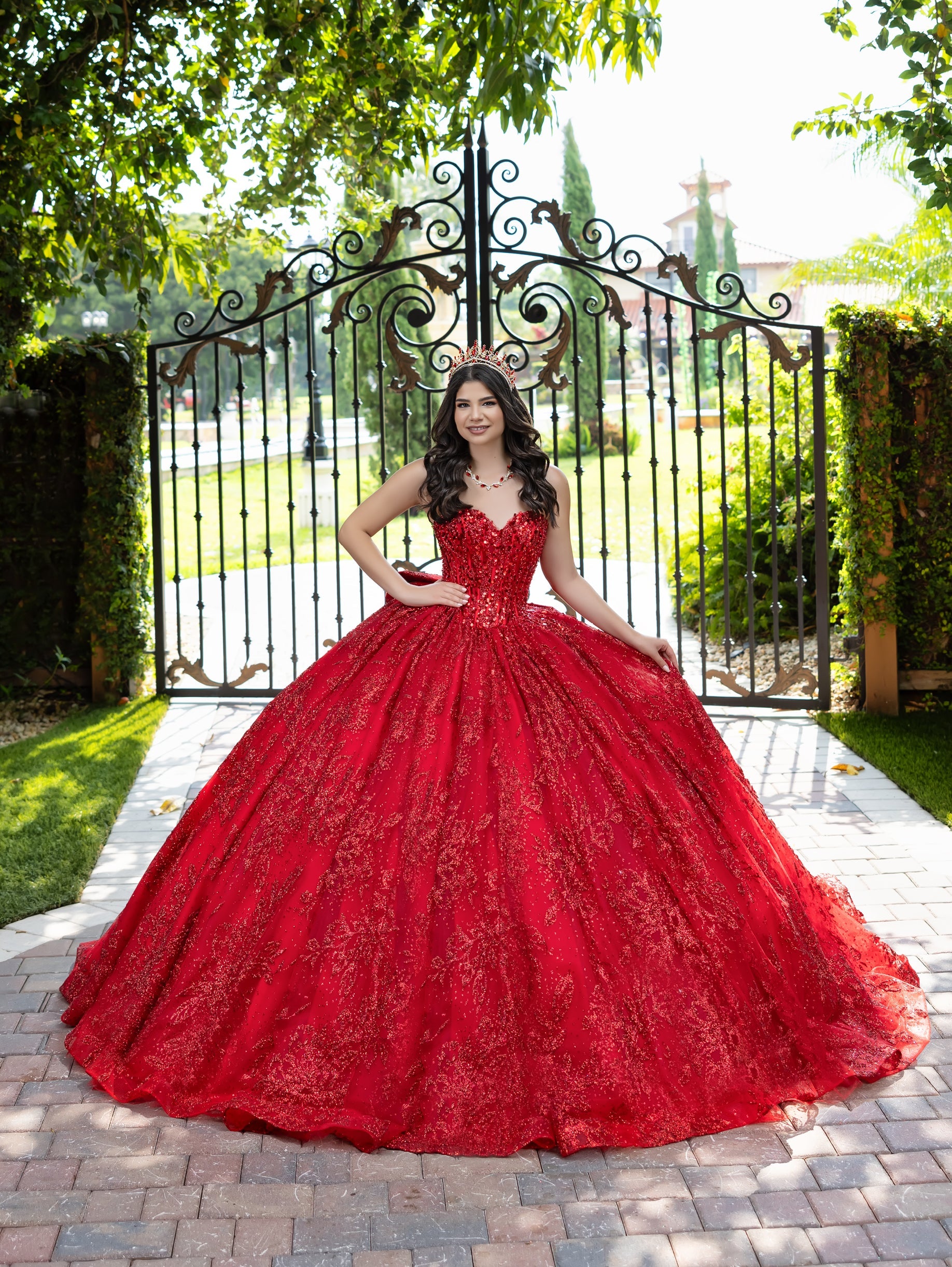 House of Wu Fiesta Gowns Glitter Strapless Ball Gown by LizLuo Fiesta 56527 - view 3