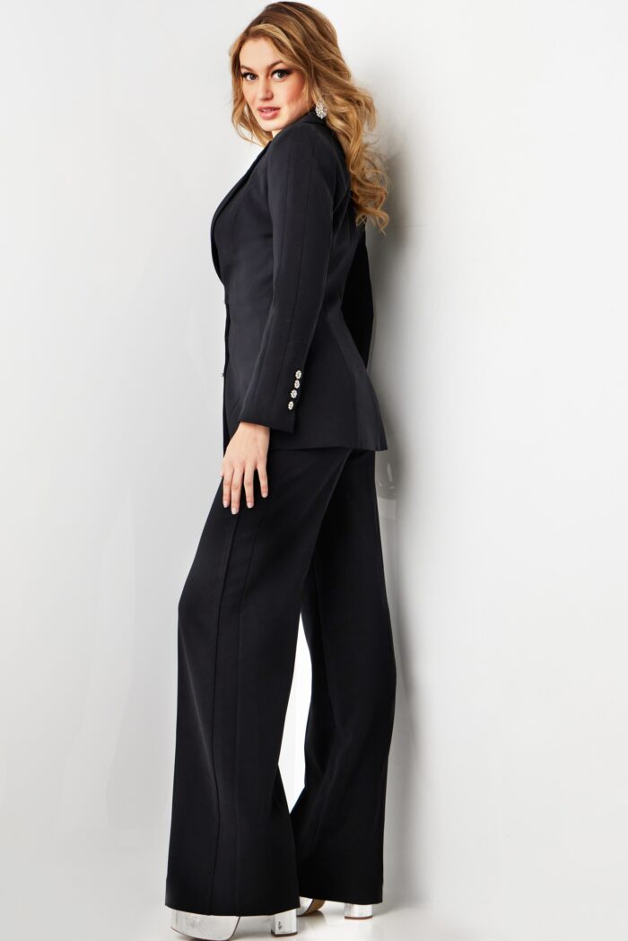 Jovani 07110 Long Two Piece Wide Leg Formal Pant Suit - view 7