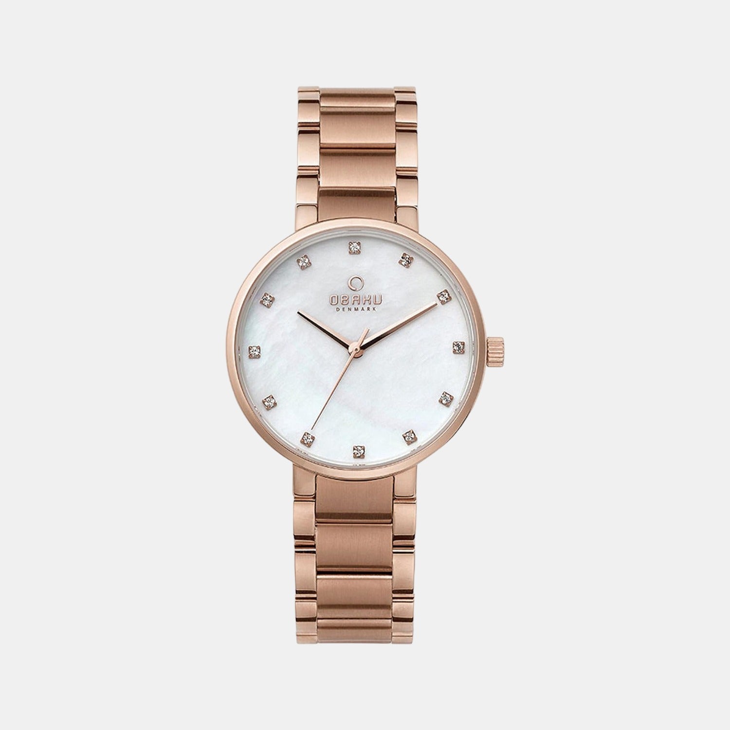 Obaku Glad Fuscia Women Quartz Mother Of Pearl Dial Analog Stainless Steel Watch V189LXVWSV