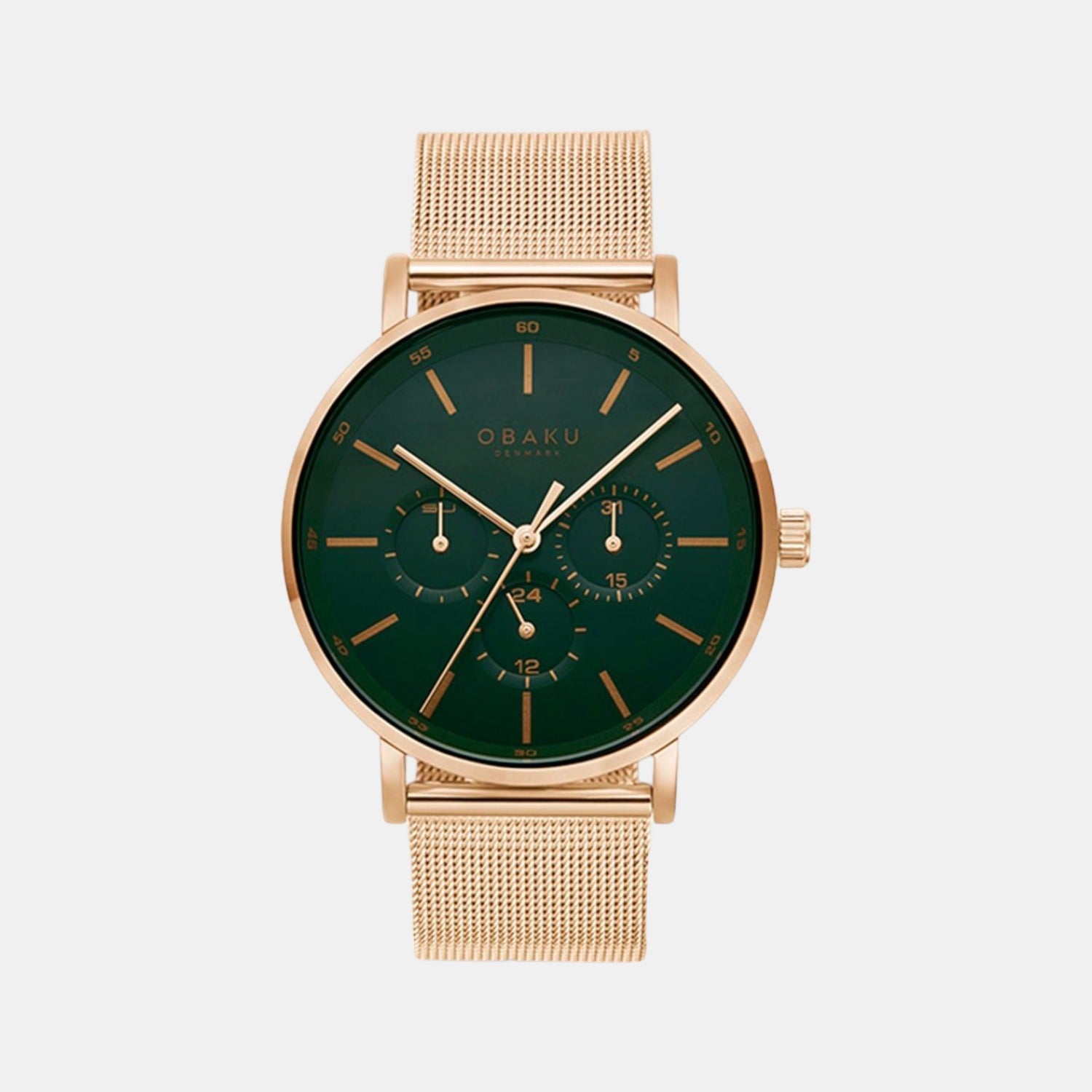 Obaku Ege Pine Men Quartz Green Dial Analog Stainless Steel Watch V246GMVEMV