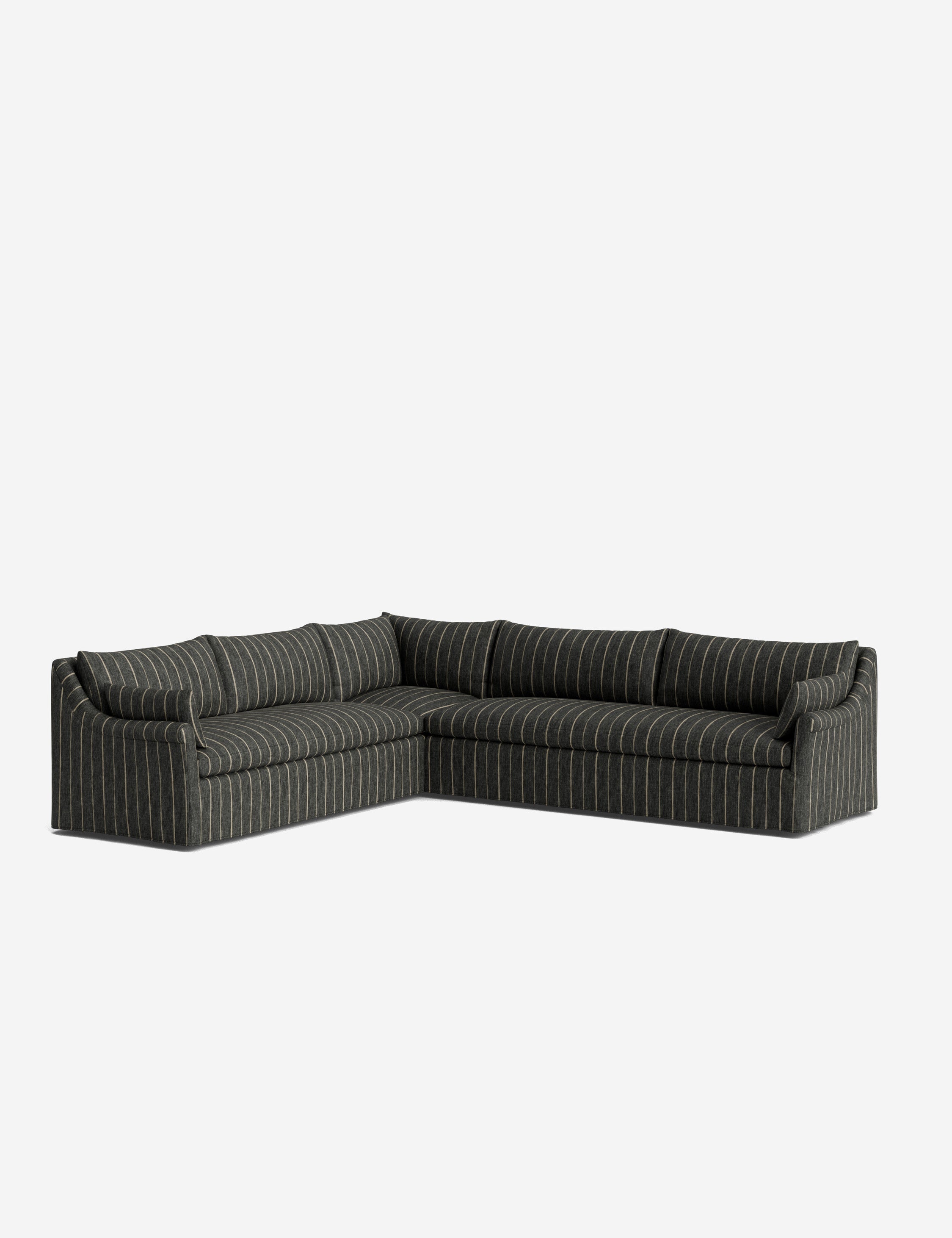 Lulu and Georgia Portola Rolled Arm Slipcover Corner Sectional Sofa - view 62