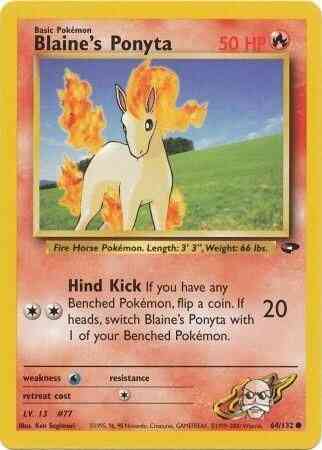 Unlimited gym2u-64 non-holo – Pokémon Blaine's Ponyta - 64/132 - Common - Unlimited [gym2U-64] [Non-Holo]