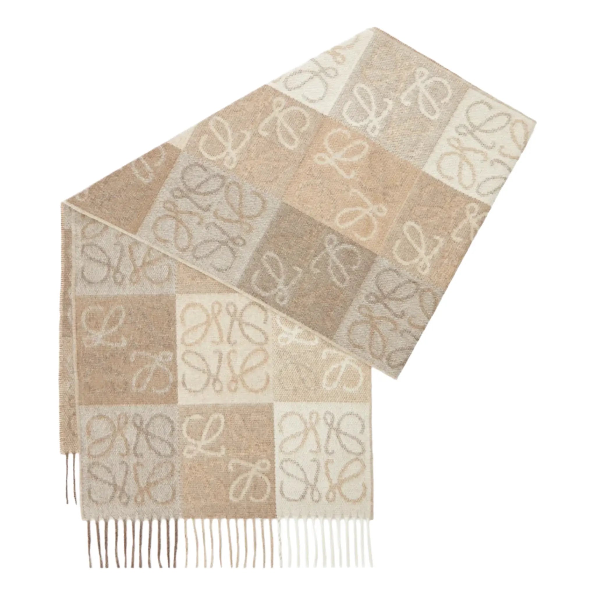 Loewe Wool and Cashmere White Beige Scarf - view 2