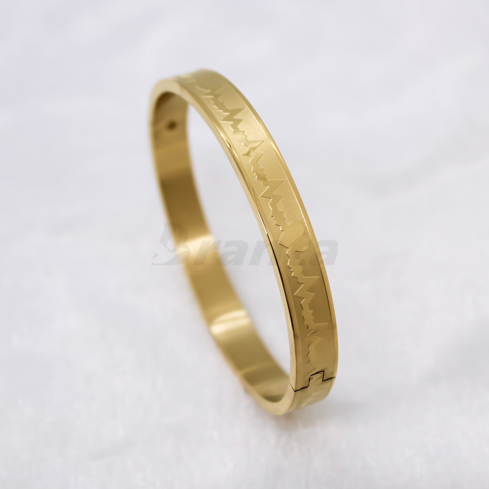 Branta Heartbeat Lifeline Gold Men's Bracelet
