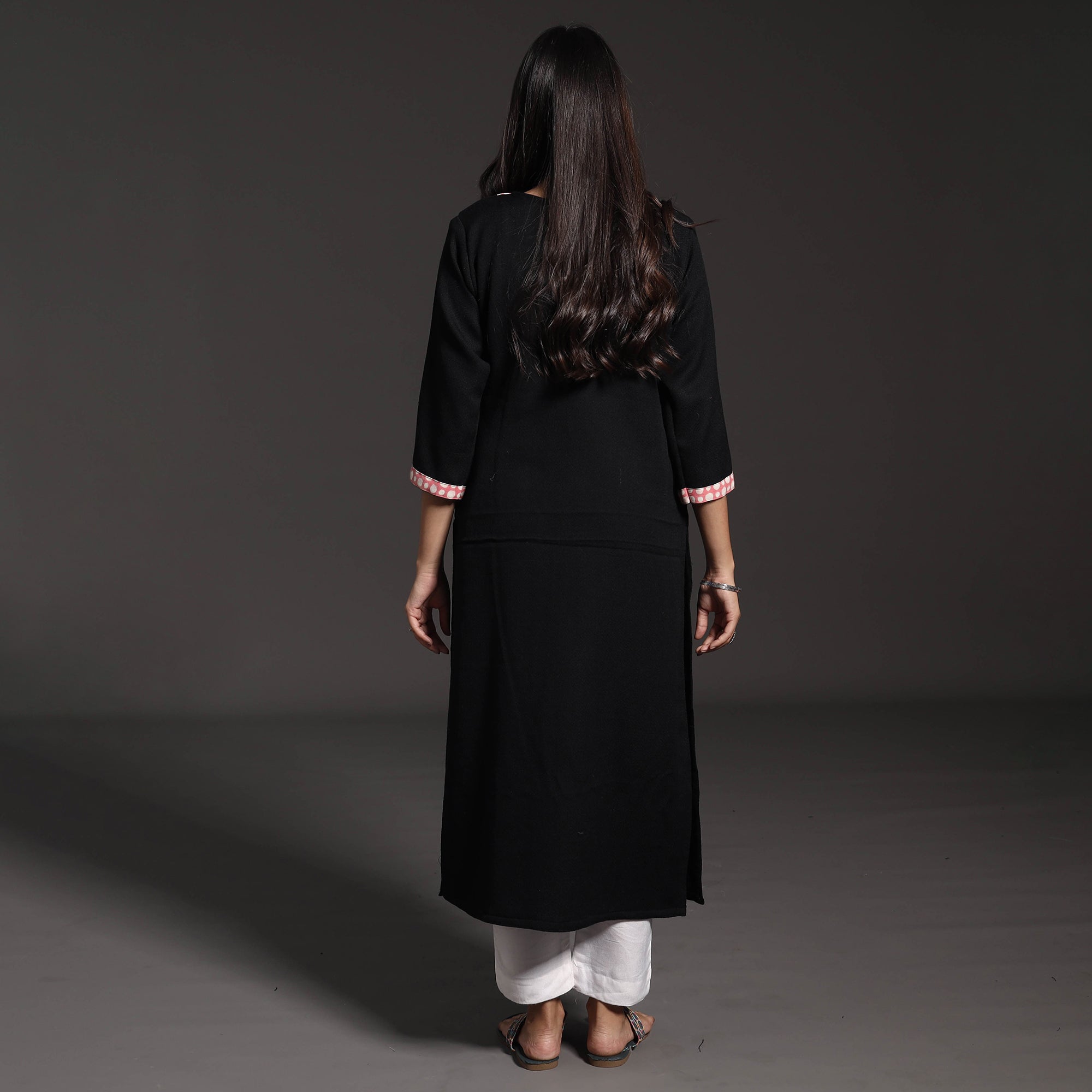 ITOKRI CASUALS Black - Kumaun Handwoven Straight Merino Woolen Kurta - view 7