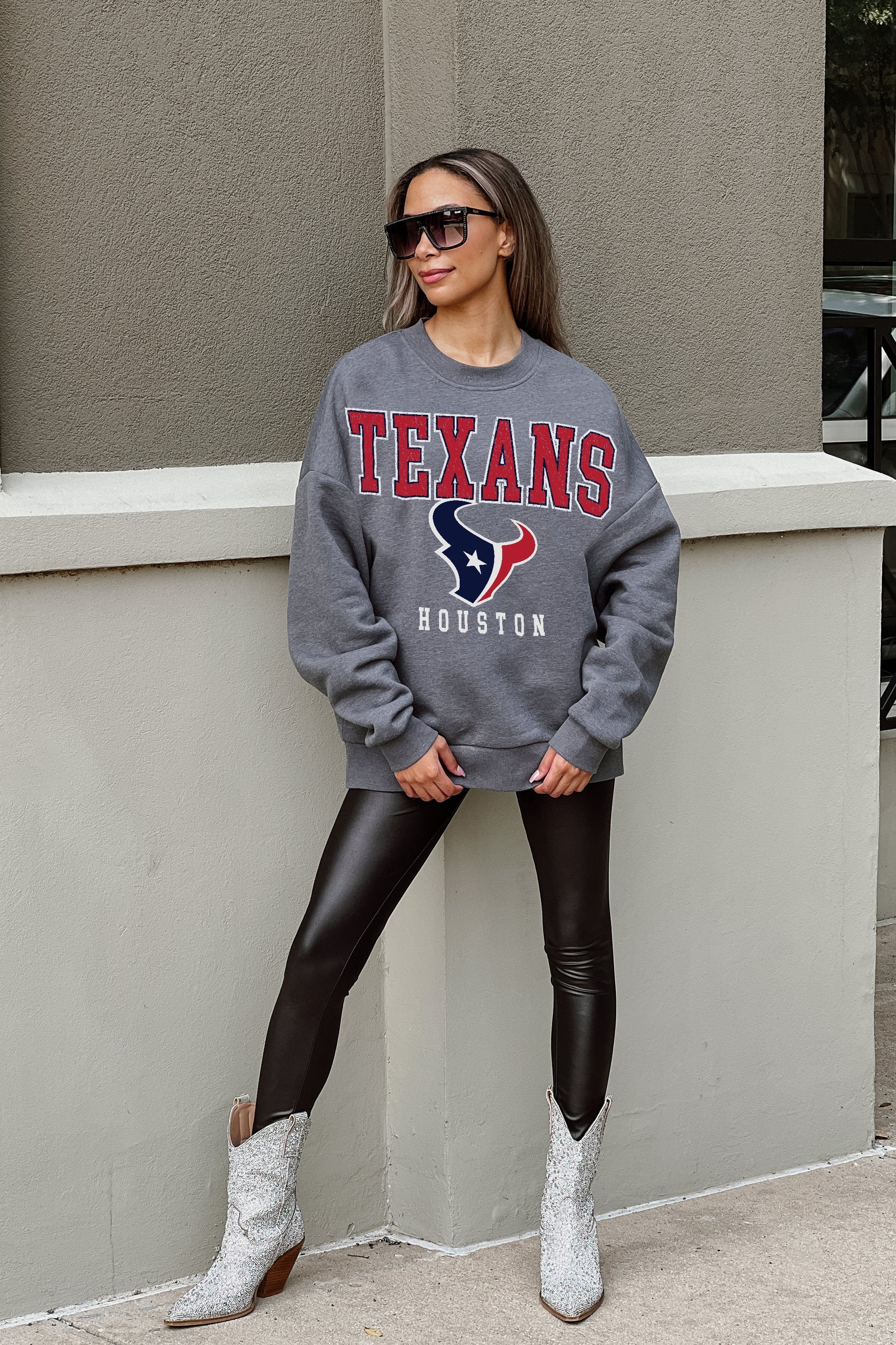 GC X NFL Houston Texans Bring The Energy Premium Fleece Drop Shoulder Crewneck Pullover - view 4