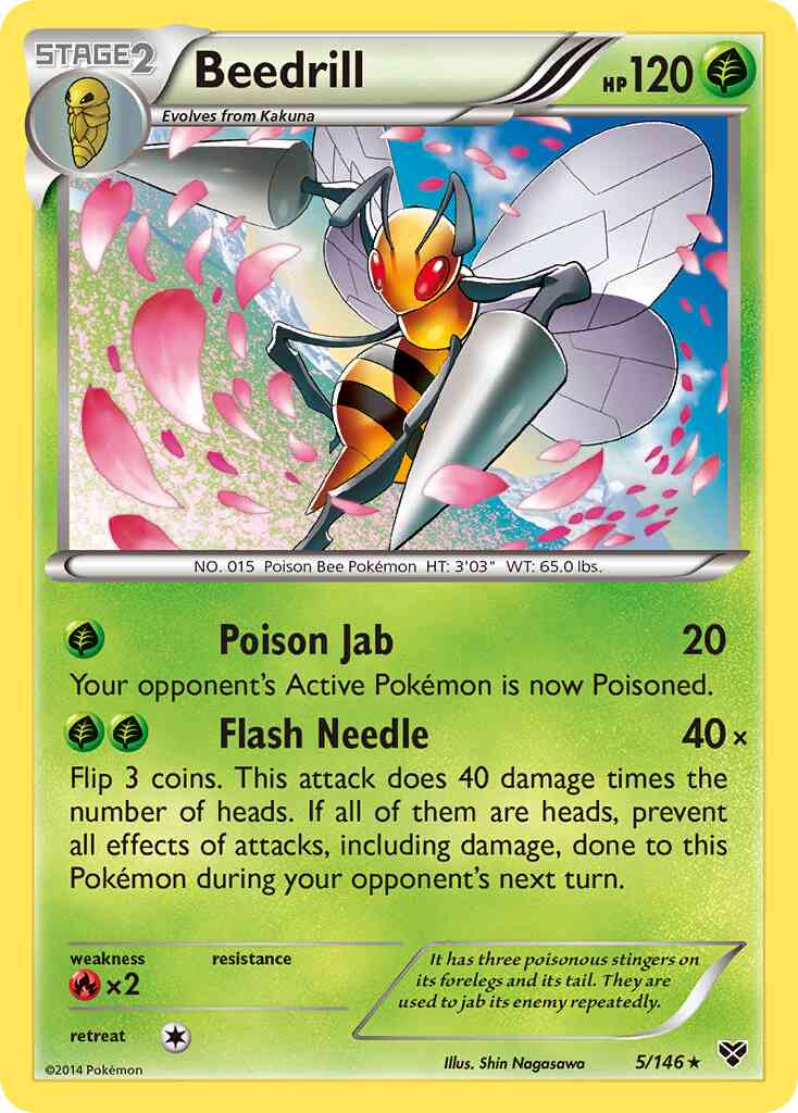 Rare xy1-5 non-holo – Pokémon Beedrill - 5/146 - Rare [xy1-5] [Non-Holo]