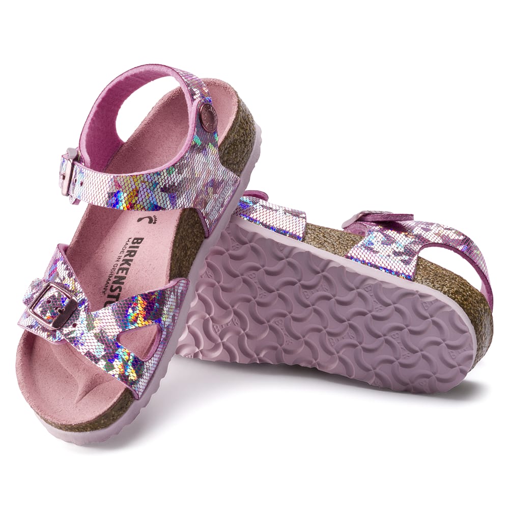 Birkenstock Rio Kids Synthetics – Pink Pink/Hologram Rose