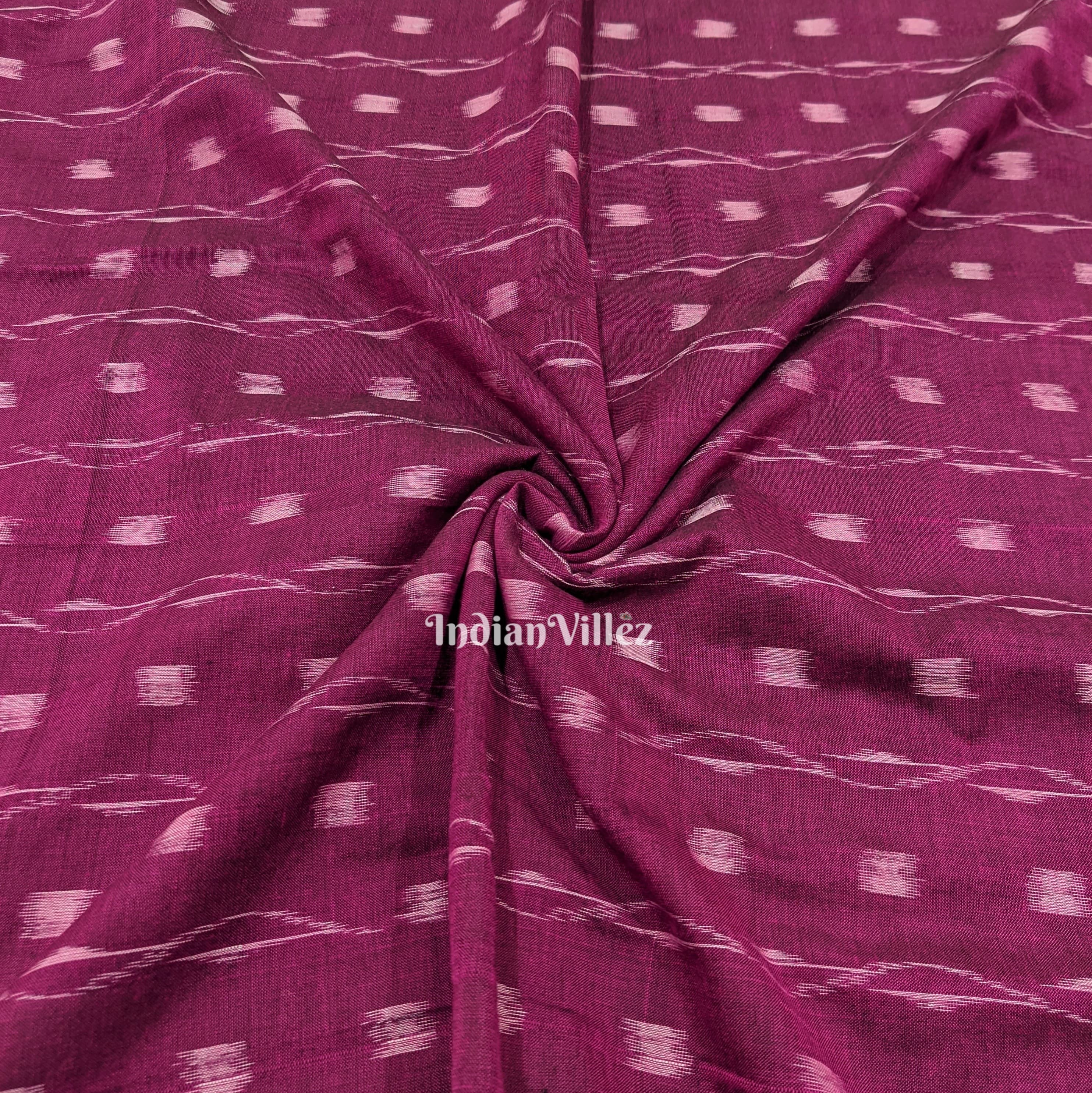 IndianVillèz Wine Tipa Design Sambalpuri Ikat Cotton Fabric