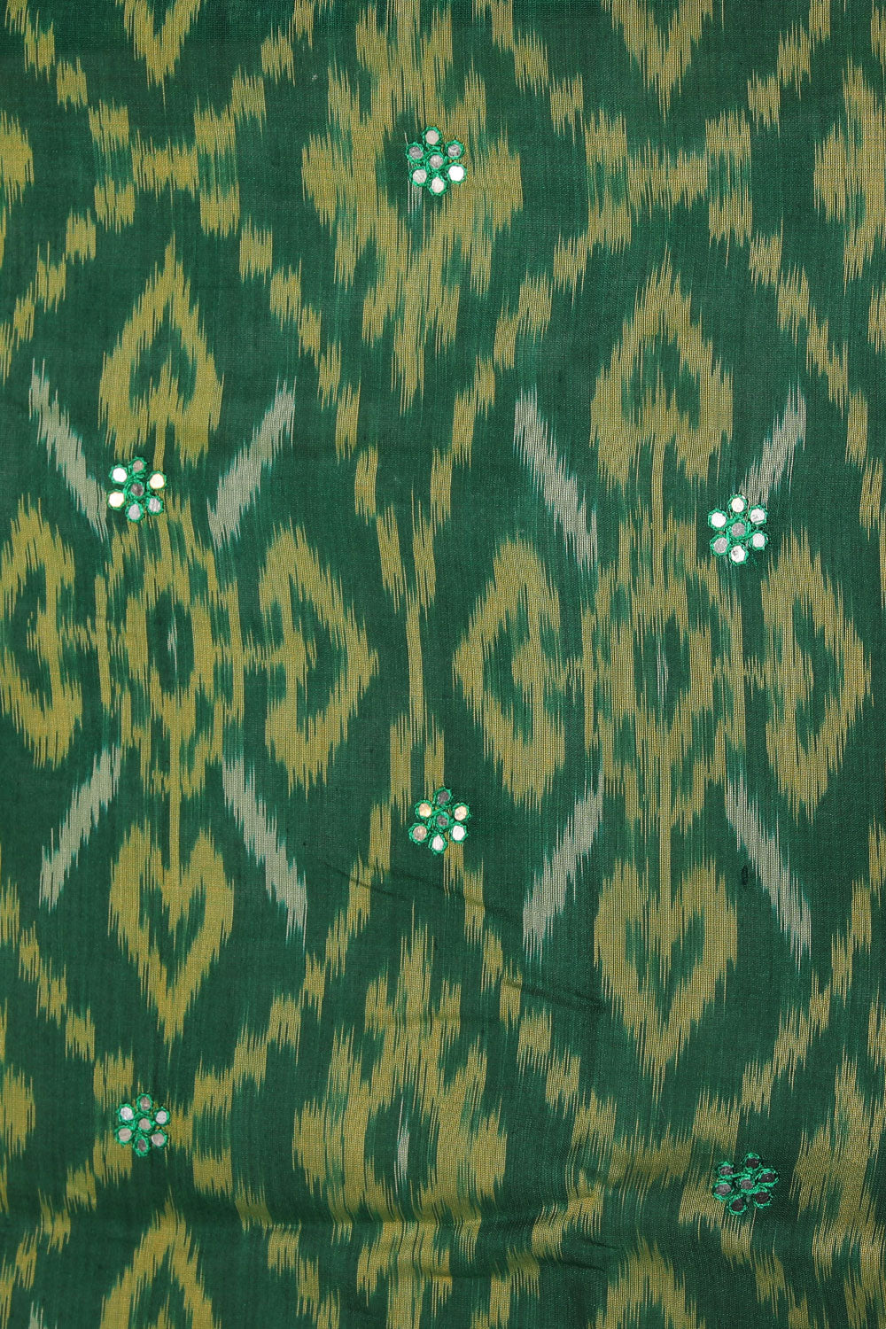 Kalanjali Ikat Cotton-Silk Green Saree – Women's - view 2