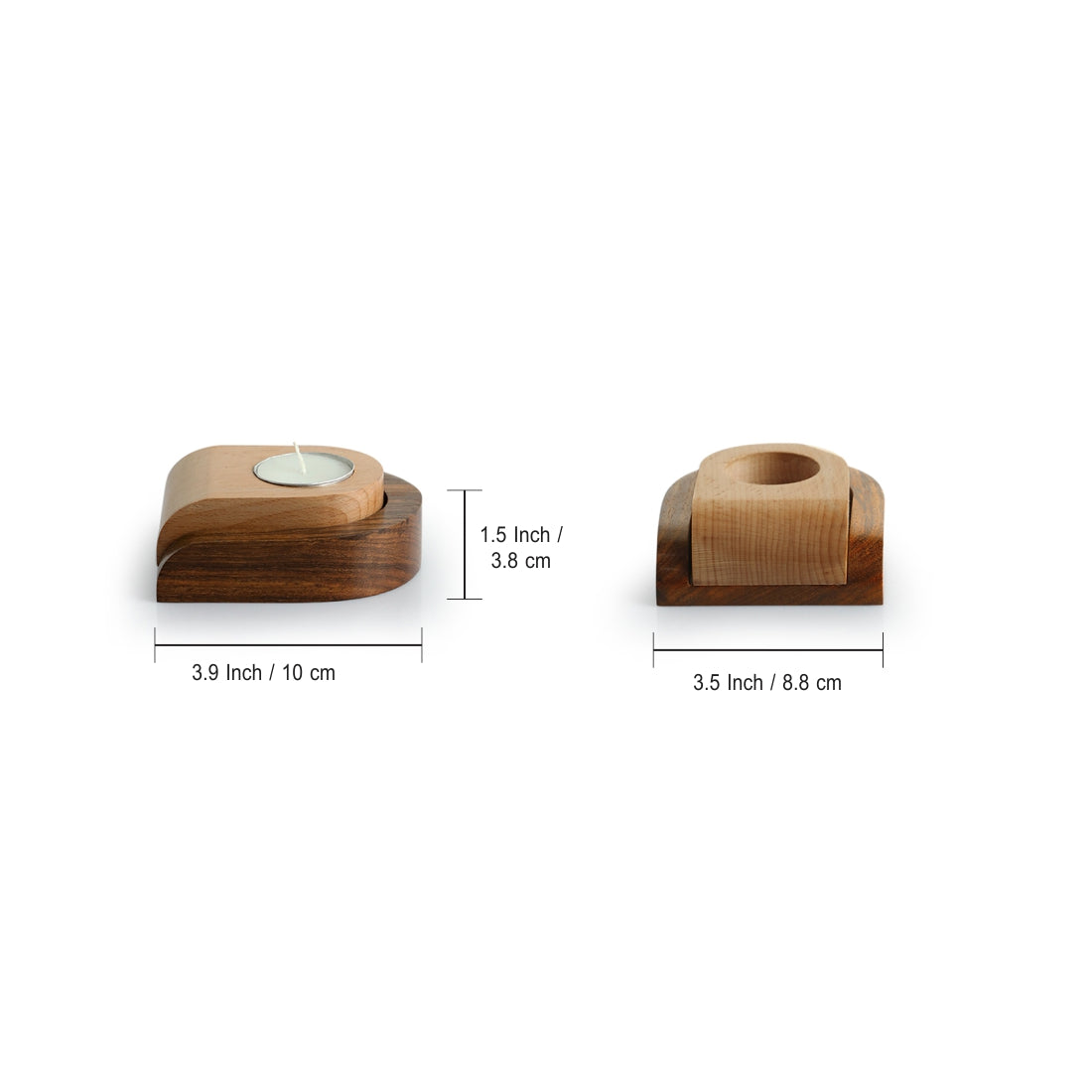EXCLUSIVELANE 'Jugnu U' Wooden Tea Light Holder - view 6