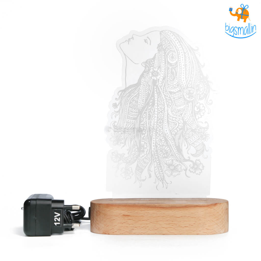India Vibes Girl Portrait Hologram Lamp - view 5