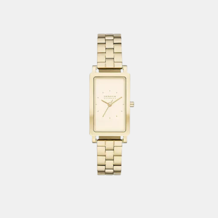 Skagen Hagen Men Quartz Gold Dial Analog Stainless Steel Watch SKW3098
