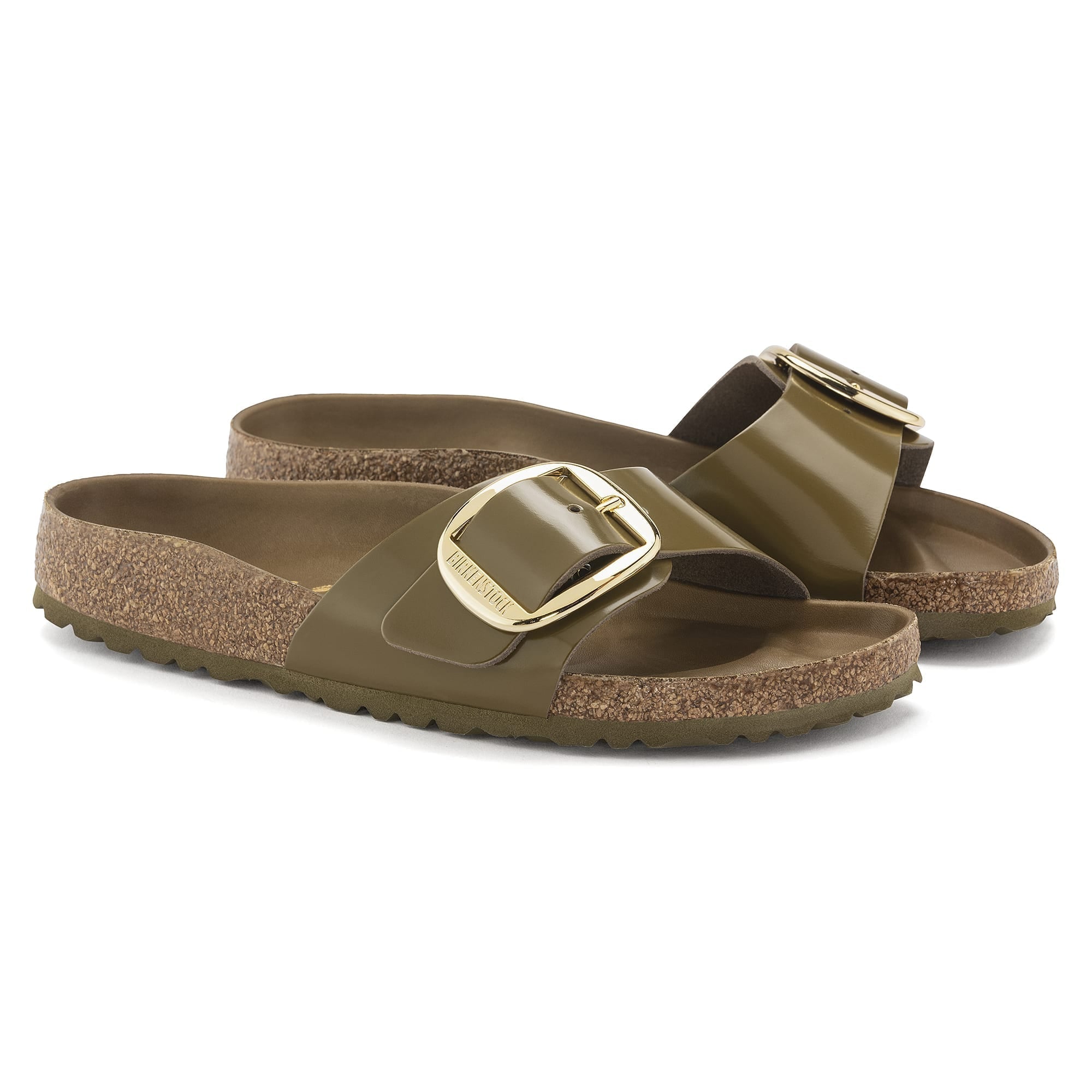 Birkenstock Madrid Big Buckle Natural Leather Patent - view 3
